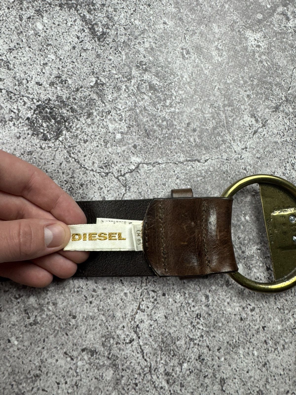 Diesel Vintage Diesel Y2K Archive Opium Brown Leather Belt Japan Size ONE SIZE - 11 Thumbnail
