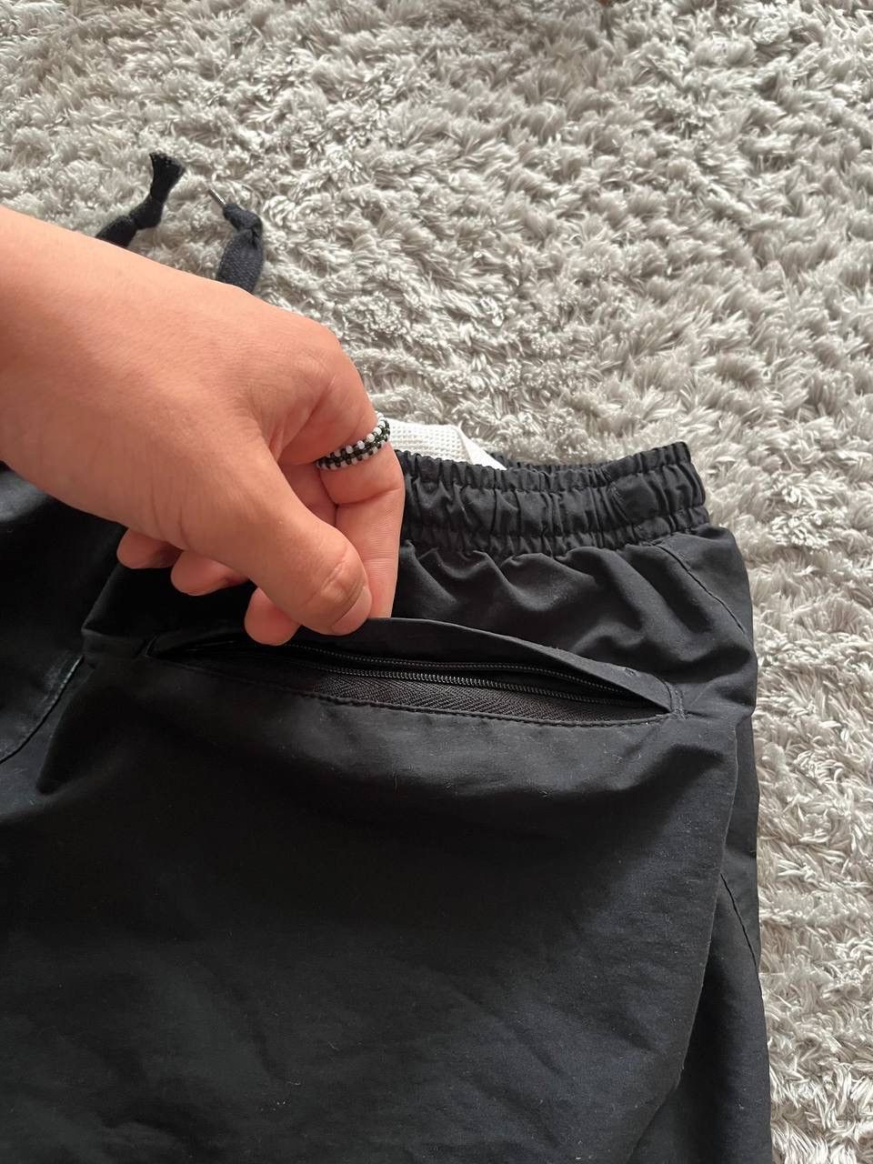 Nike × Vintage 00s Nike Shorts Nylon Logo Drill Swoosh Size US 35 - 7 Thumbnail