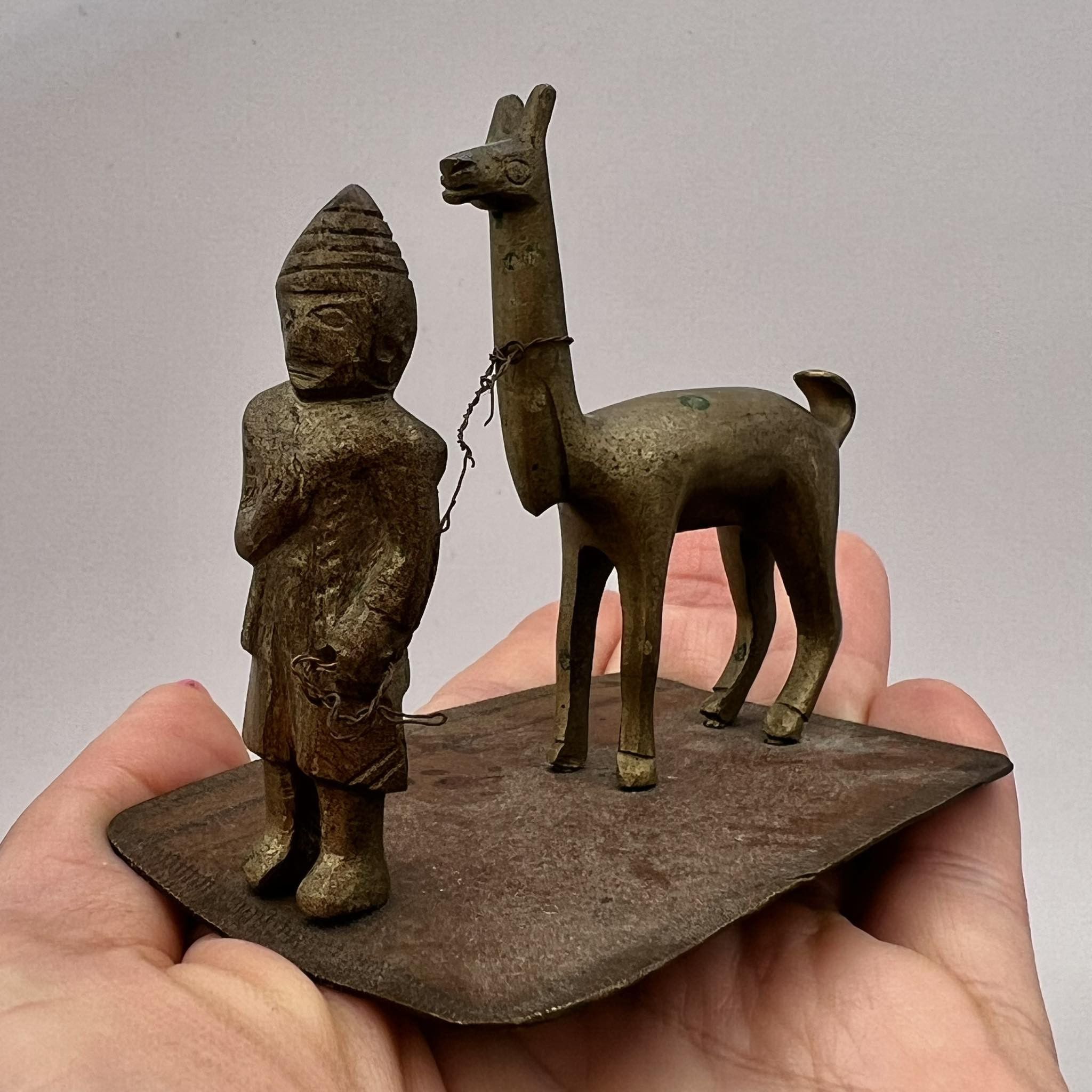Vintage Vintage Cast Bronze Brass Mongol Lama Figure Handmade Size ONE SIZE - 1 Thumbnail