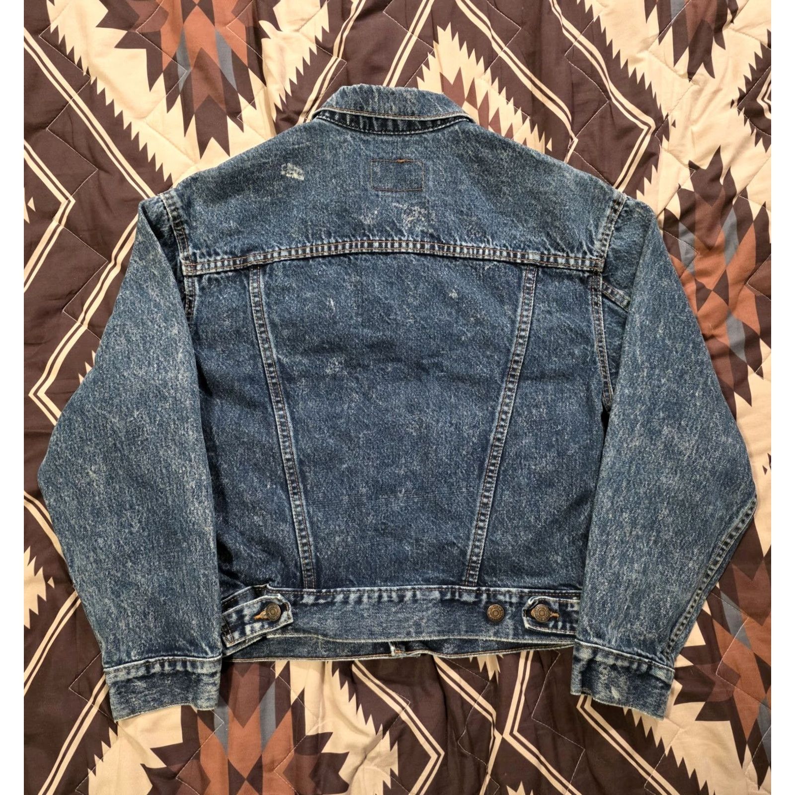 Levi's VINTAGE Levi's Trucker Jacket 57514-1109 Denim Short Sleeve Women's Large Blue 80s 90s USA Jeans Logo Button Collared Pocket Regular Size L / US 10 / IT 46 - 2 Thumbnail