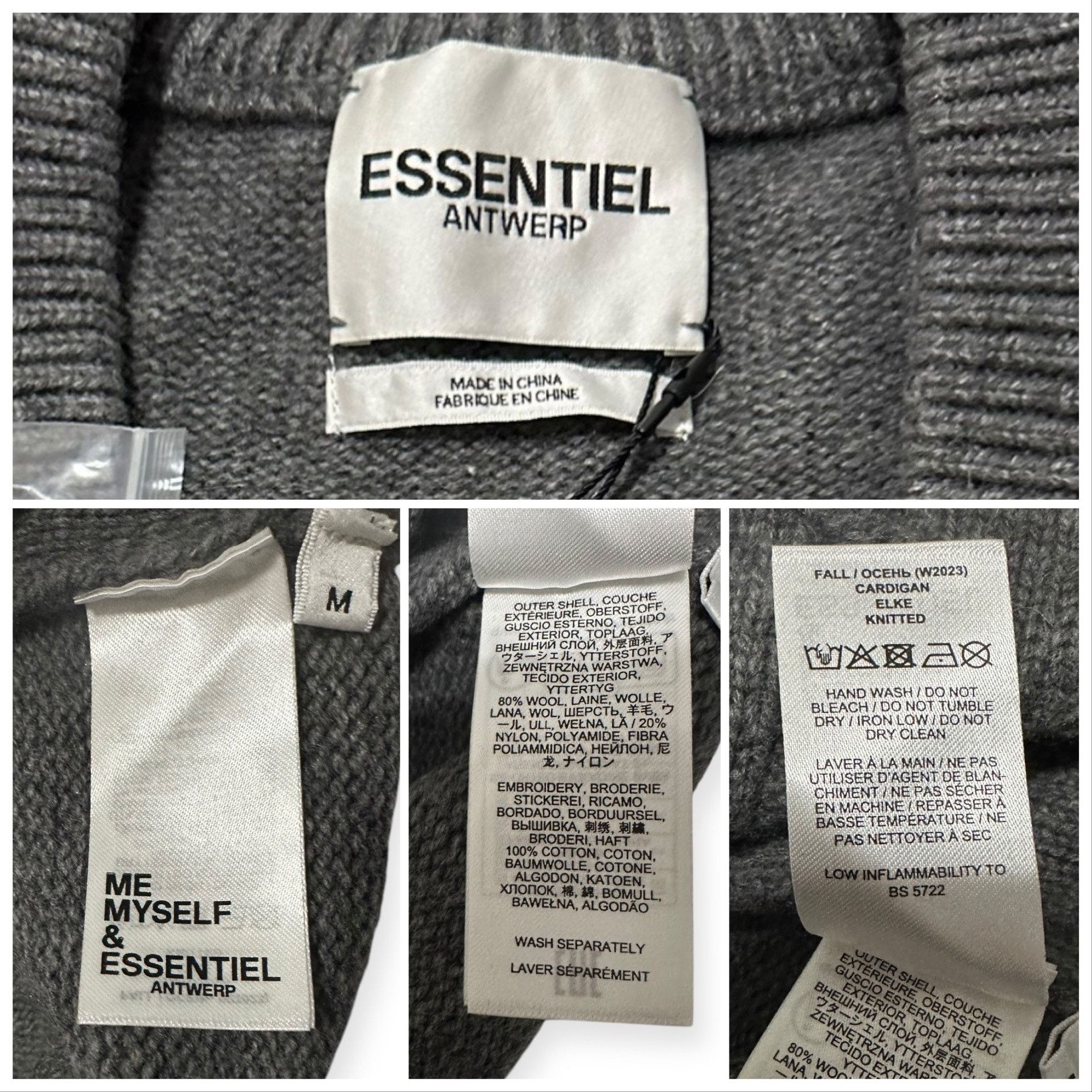 Essentiel Antwerp ESSENTIEL ANTWERP Elk Oversized Wool Cardigan, Size M, Gray, Size M / US 6-8 / IT 42-44 - 4 Thumbnail
