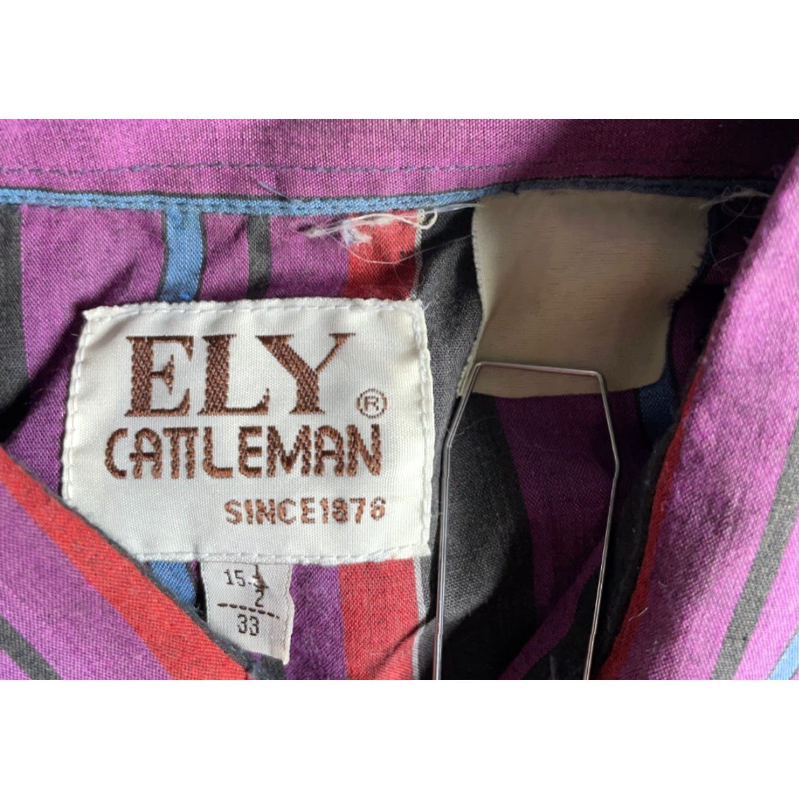 Vintage VINTAGE Ely Cattleman Shirt Mens M Purple Stripe Western Style Snap Button Cowboy Grunge 80s Retro Hipster Size US M / EU 48-50 / 2 - 3 Thumbnail