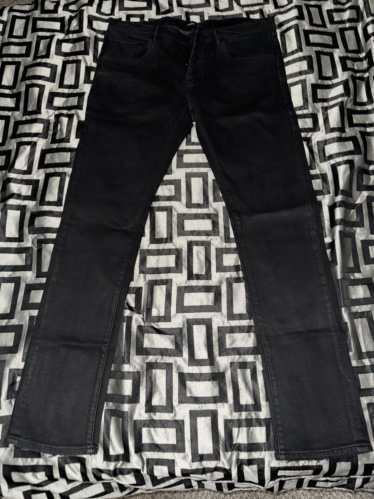 Purple Brand P001 Black Resin Skinny Jeans Size US 38 / EU 54 - 1 Thumbnail