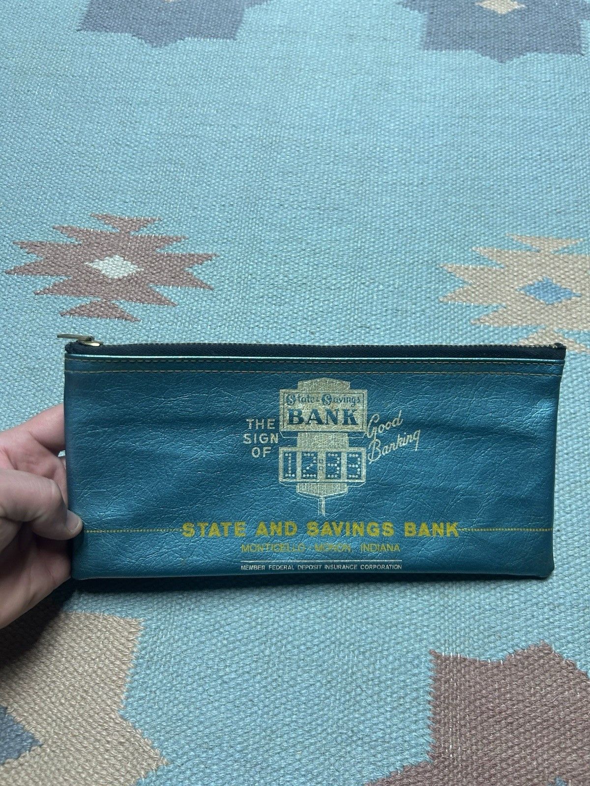 Vintage Vtg Rifkin bank deposit money bag state savings bank Indiana Size ONE SIZE - 2 Thumbnail