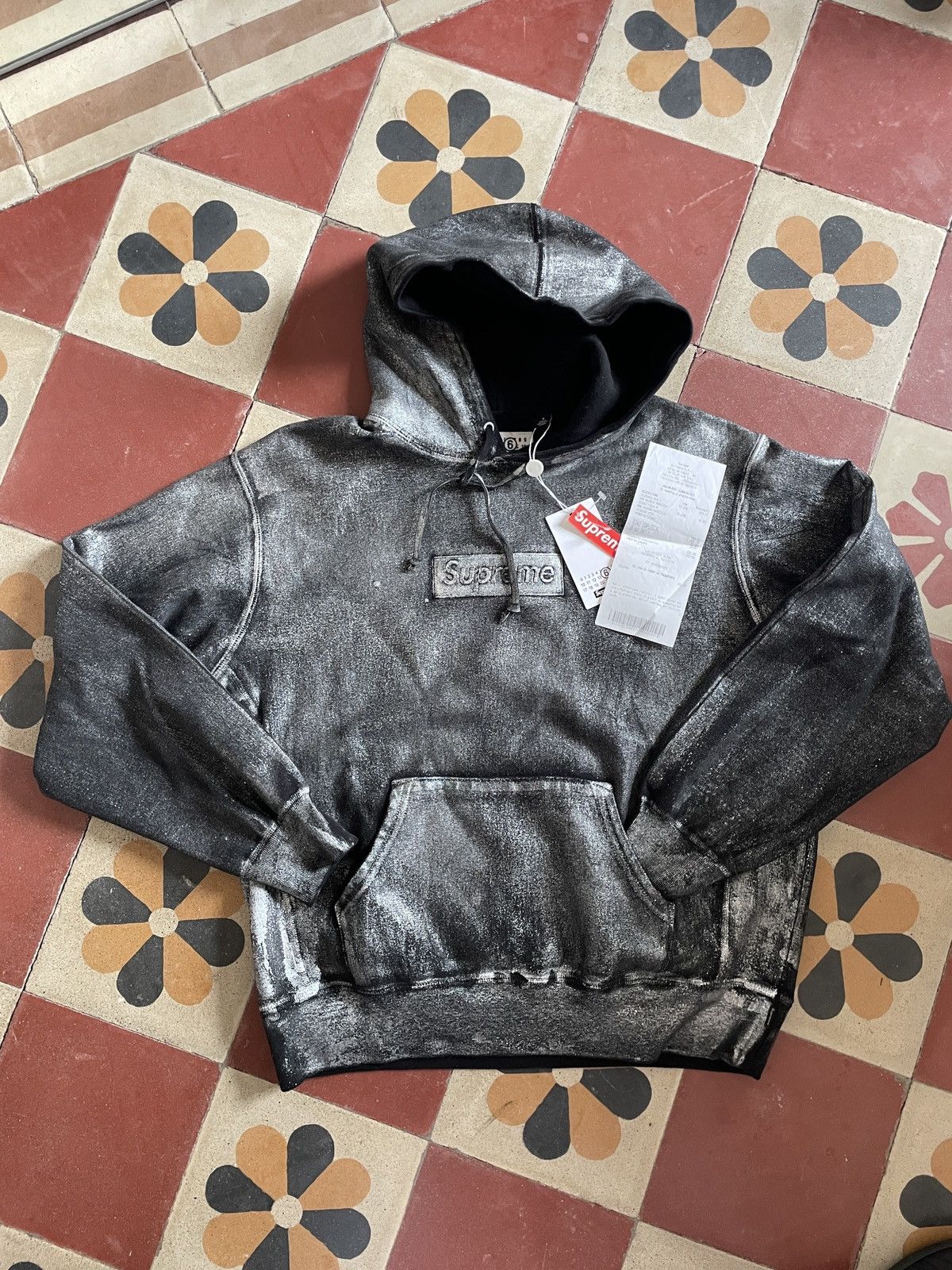 Supreme x MM6 Maison Margiela Foil Box Logo Hoodie 'Dark