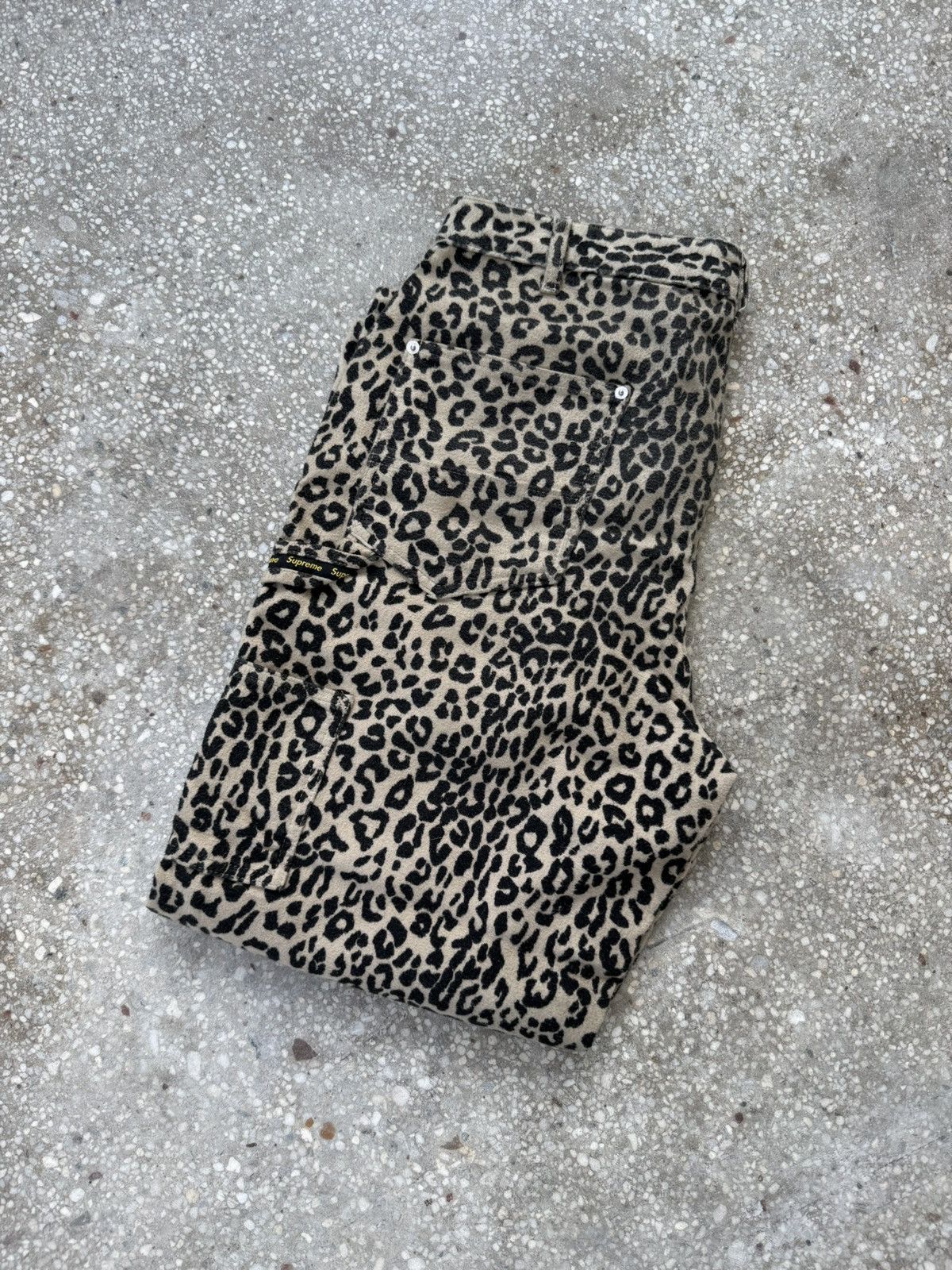 Supreme FW22 KINDERMANN GMBH COTTON MOLESKIN DOUBLE KNEE LEOPARD Size US 34 / EU 50 - 9 Thumbnail