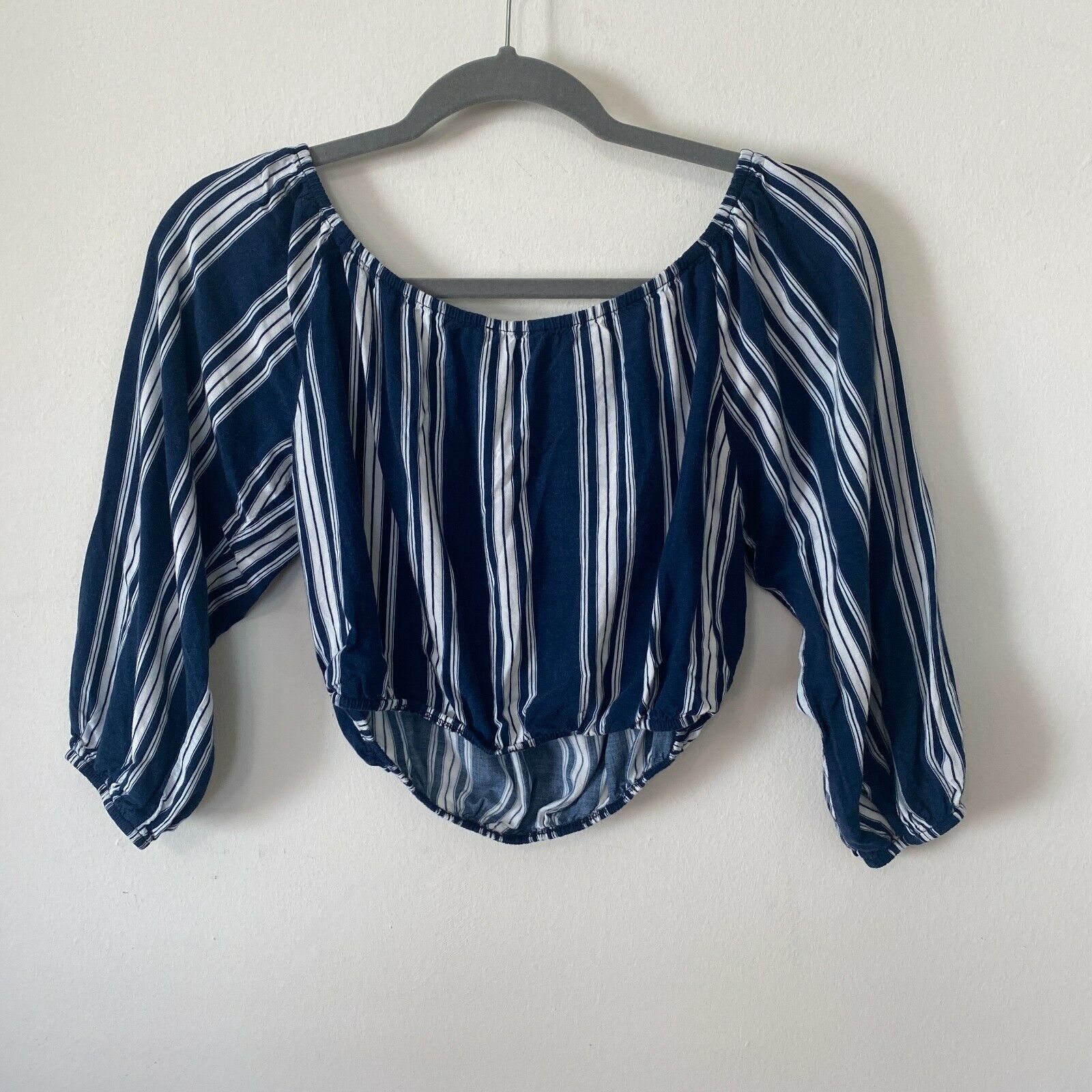 Other Show Me Your Mumu Navy White Stripe Off Shoulder Crop Top M Size M / US 6-8 / IT 42-44 - 4 Thumbnail
