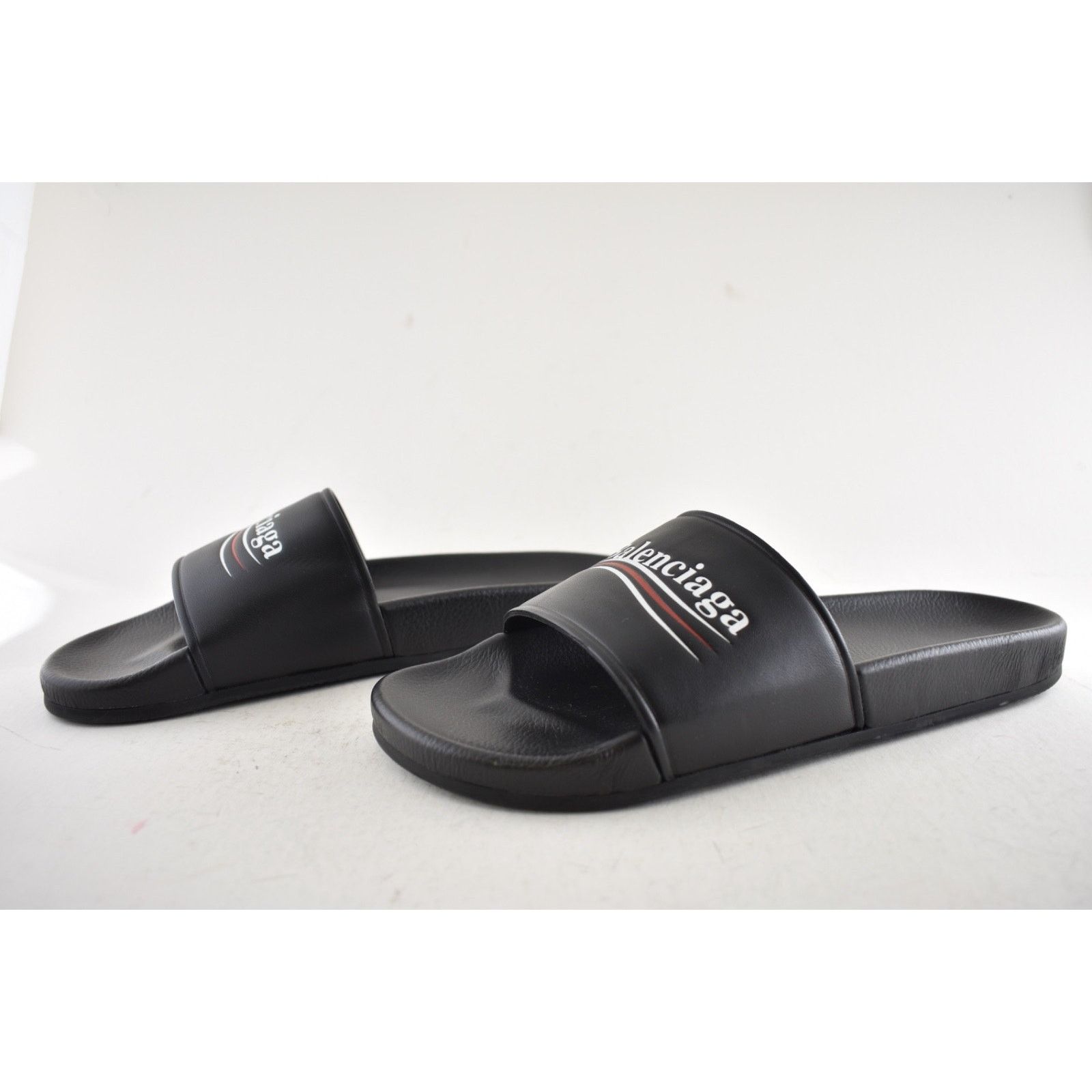 Balenciaga Balenciaga Leather Campaign Logo Slide Pool Sandal 44 11 Size US 11 / EU 44 - 12 Thumbnail