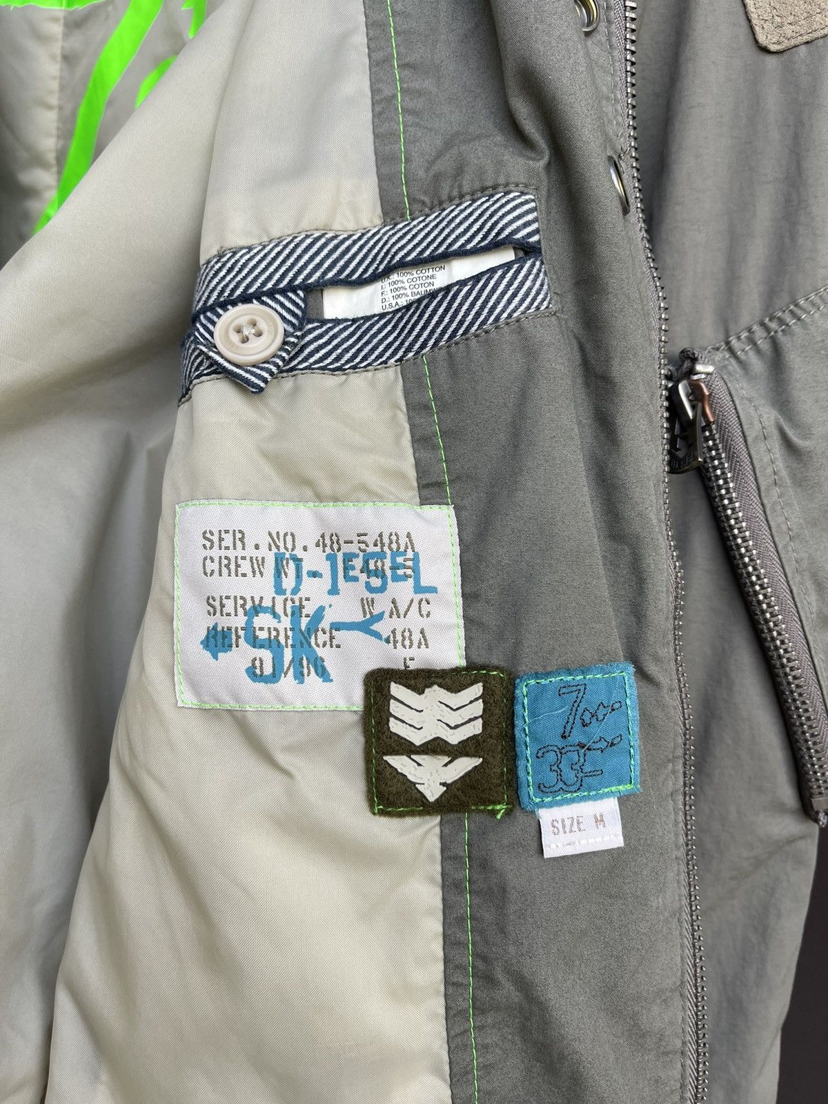 Diesel Diesel Military Nylon Bomber Jacket Green Multi-Pocket — M Size US M / EU 48-50 / 2 - 9 Thumbnail