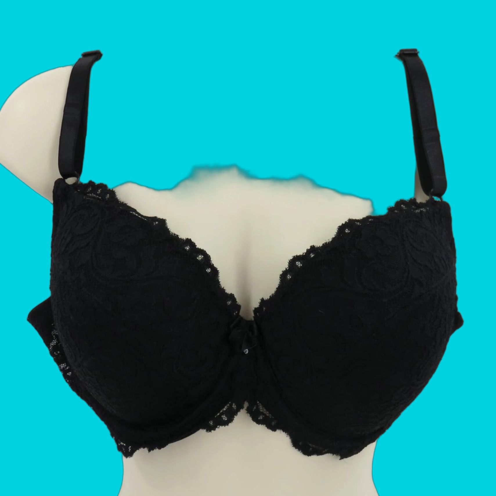 Vintage Smart & Sexy Bra 40C Push Up Underwire Padded Black Size ONE SIZE - 1 Thumbnail