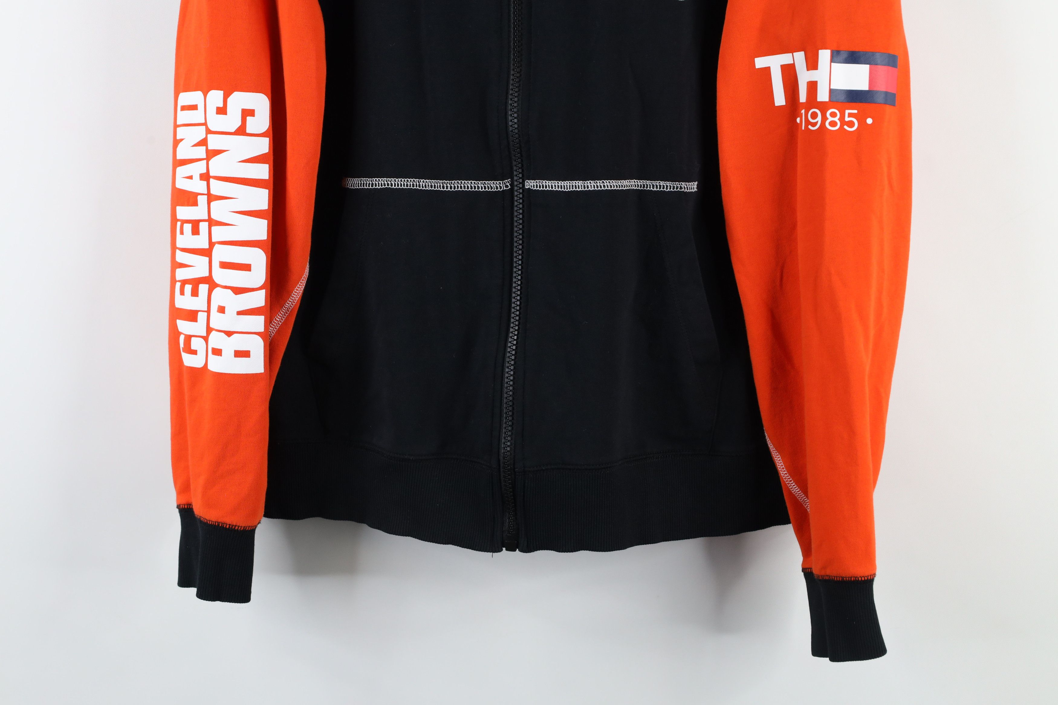 Tommy Hilfiger × Vintage Tommy Hilfiger x NFL Cleveland Browns Football Zip Hoodie Size L / US 10 / IT 46 - 3 Thumbnail
