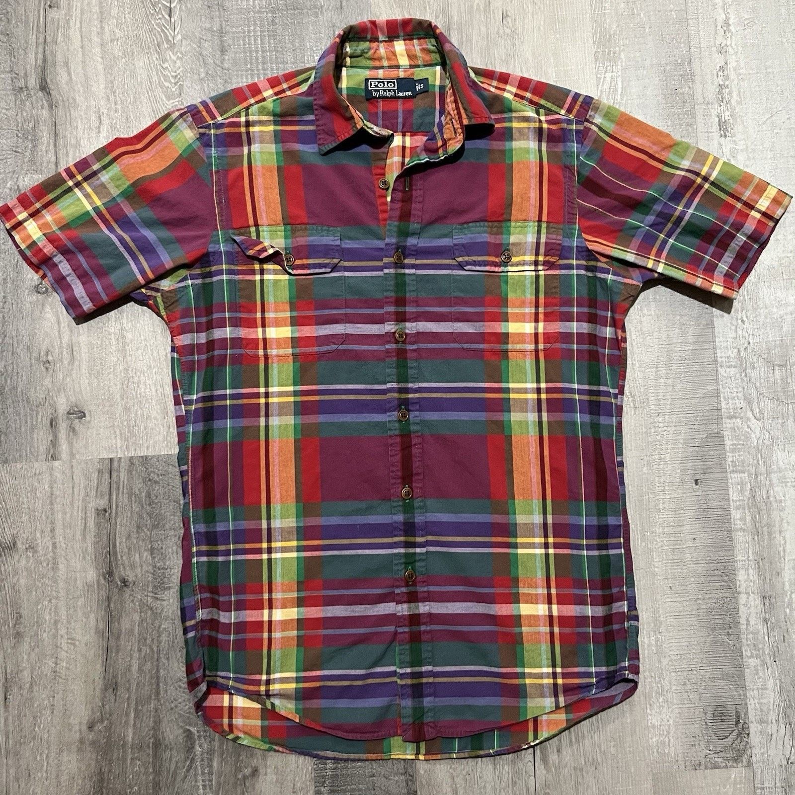 Polo Ralph Lauren VTG Polo Ralph Lauren SS Patchwork Plaid Button Shirt Size S Size US S / EU 44-46 / 1 - 1 Thumbnail