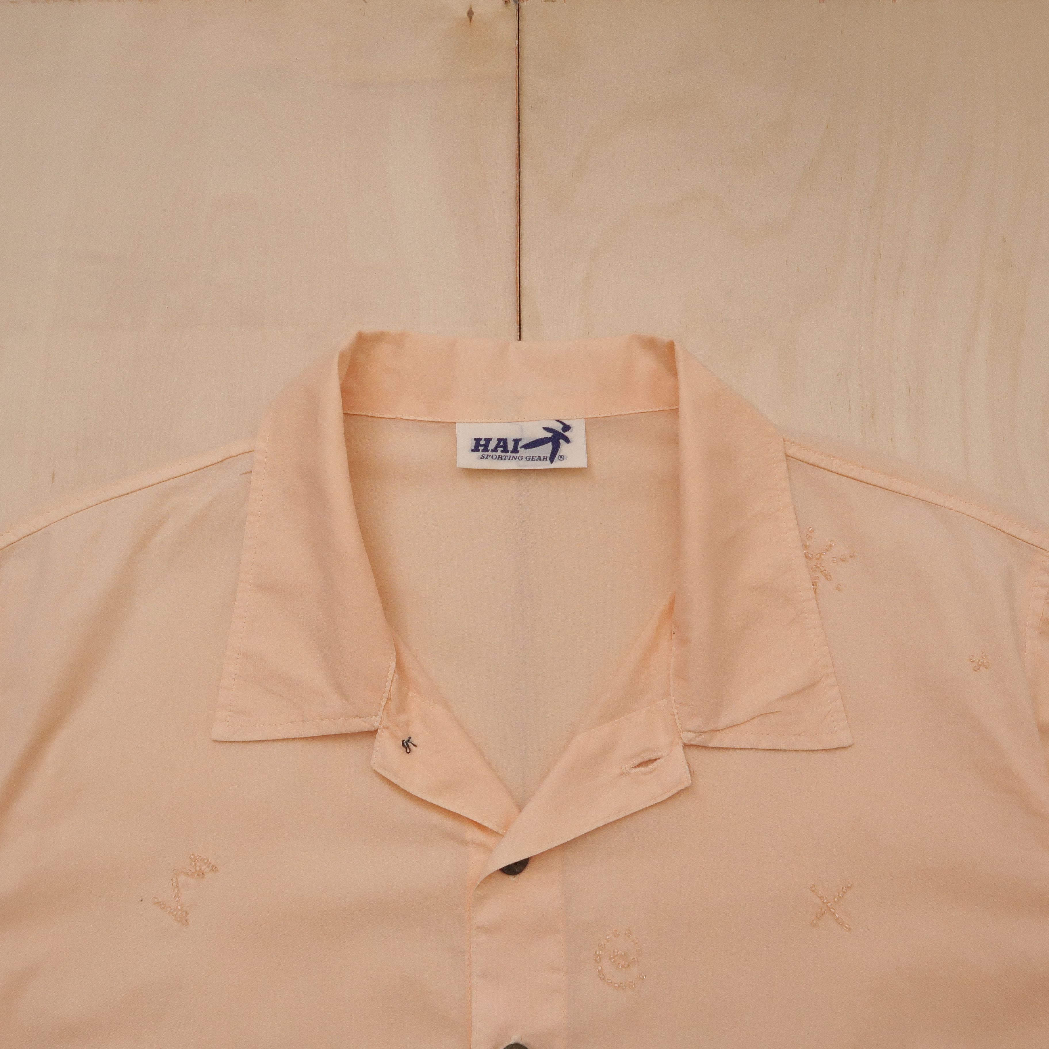 Issey Miyake Vintage 90s Hai Sporting Gear Multi Mesh Shirt Peach Size US M / EU 48-50 / 2 - 3 Thumbnail