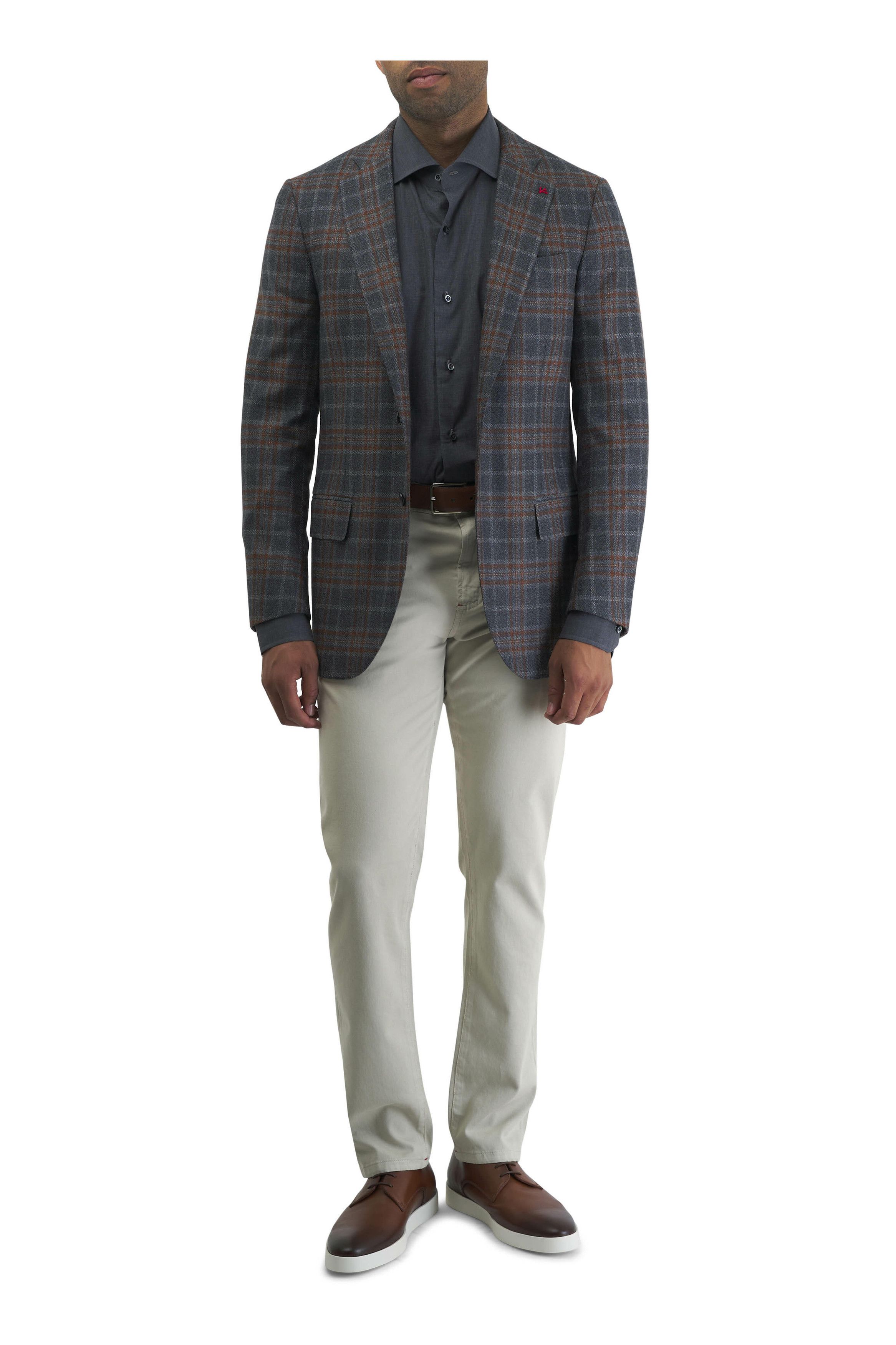 Isaia o1mtch0225 Melange Cotton Dress Shirt in Dark Grey Size US M / EU 48-50 / 2 - 4 Thumbnail