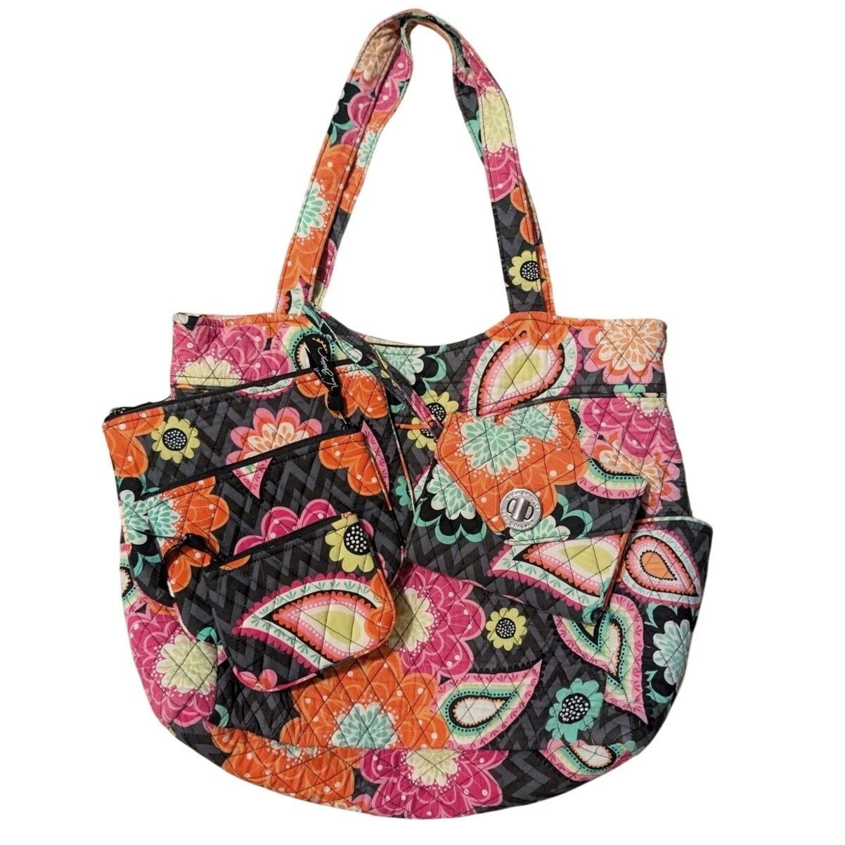 Vera Bradley RETIRED 5-PC Vera Bradley "Ziggy Zinna" Glenna Shoulder Bag Size ONE SIZE - 2 Thumbnail