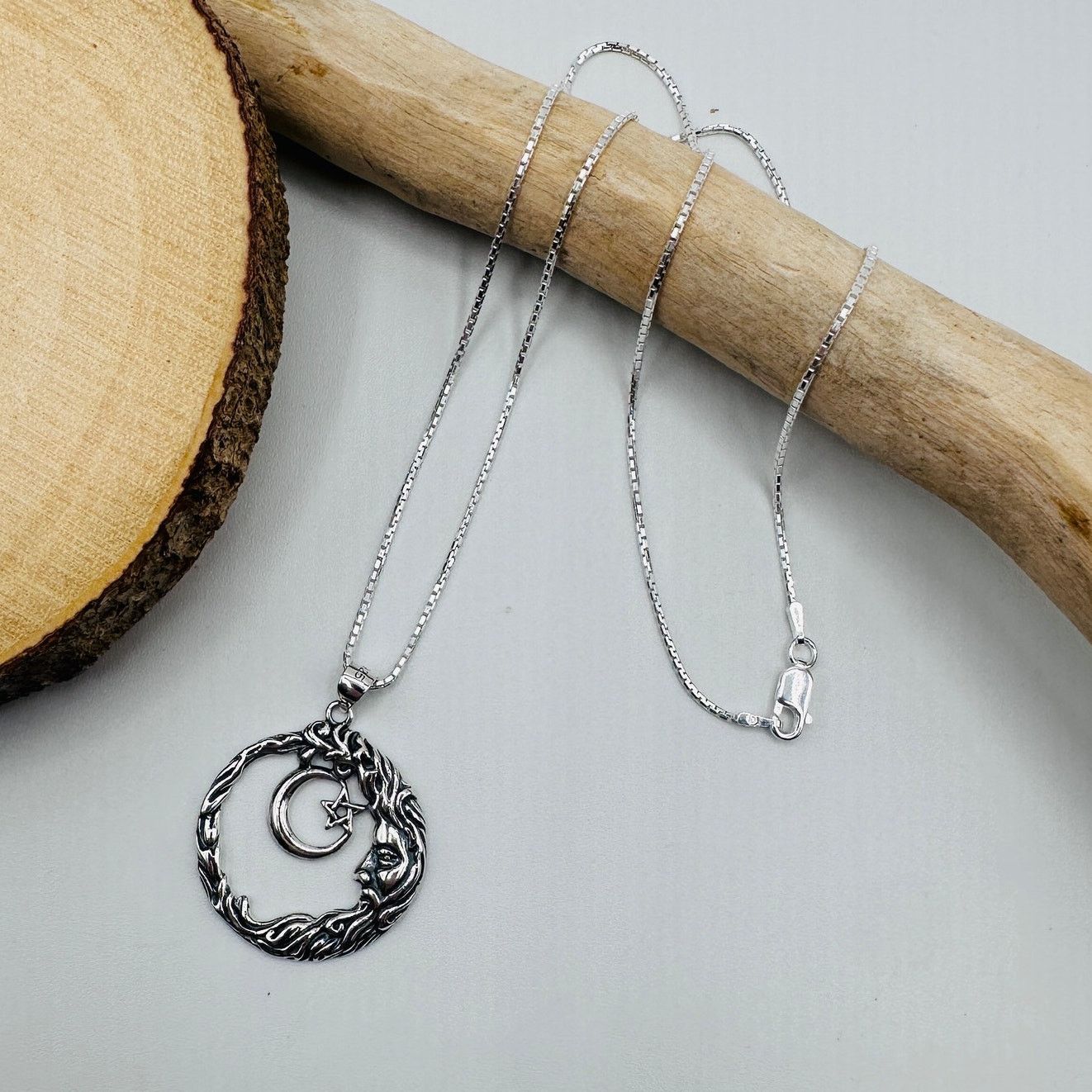 The Unbranded Brand Sterling Silver Moon Goddess Necklace-Wiccan Pagan Jewelry Size ONE SIZE - 1 Thumbnail