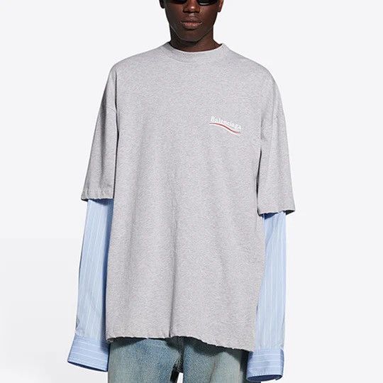 Balenciaga Political Campaign Layered T-shirt Jersey & Poplin Size US M / EU 48-50 / 2 - 3 Thumbnail