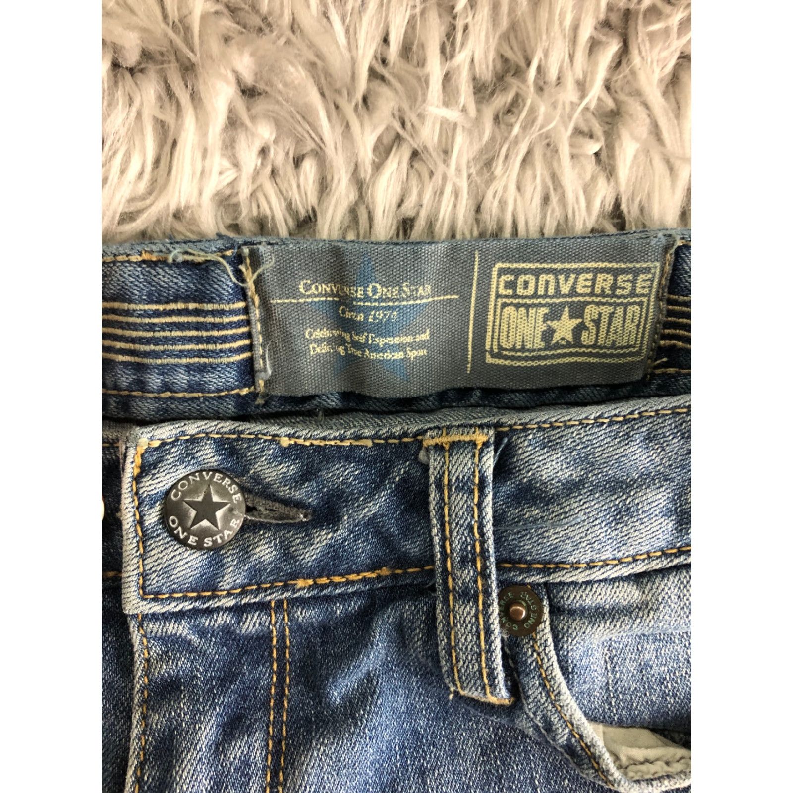 Converse Converse One Star Jeans Size 8 Mid Rise Medium Wash Blue Denim Straight Women's Regular Pants Size 30" / US 8 / IT 44 - 7 Thumbnail