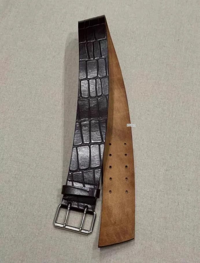 Comme des Garcons Black Crocodile Pattern Leather Belt Size ONE SIZE - 1 Thumbnail