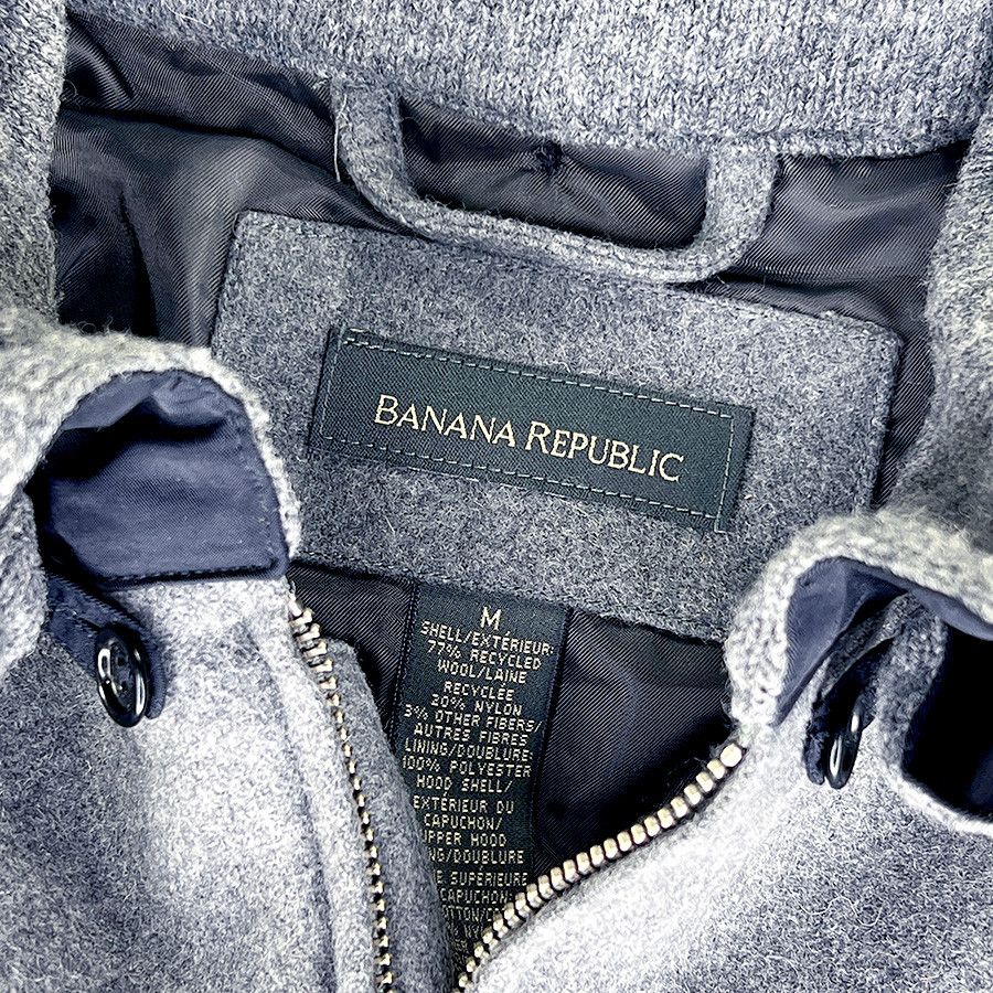 Banana Republic Banana Republic Vintage Gray Flannel Zippered Coat with Hood Size US M / EU 48-50 / 2 - 6 Thumbnail