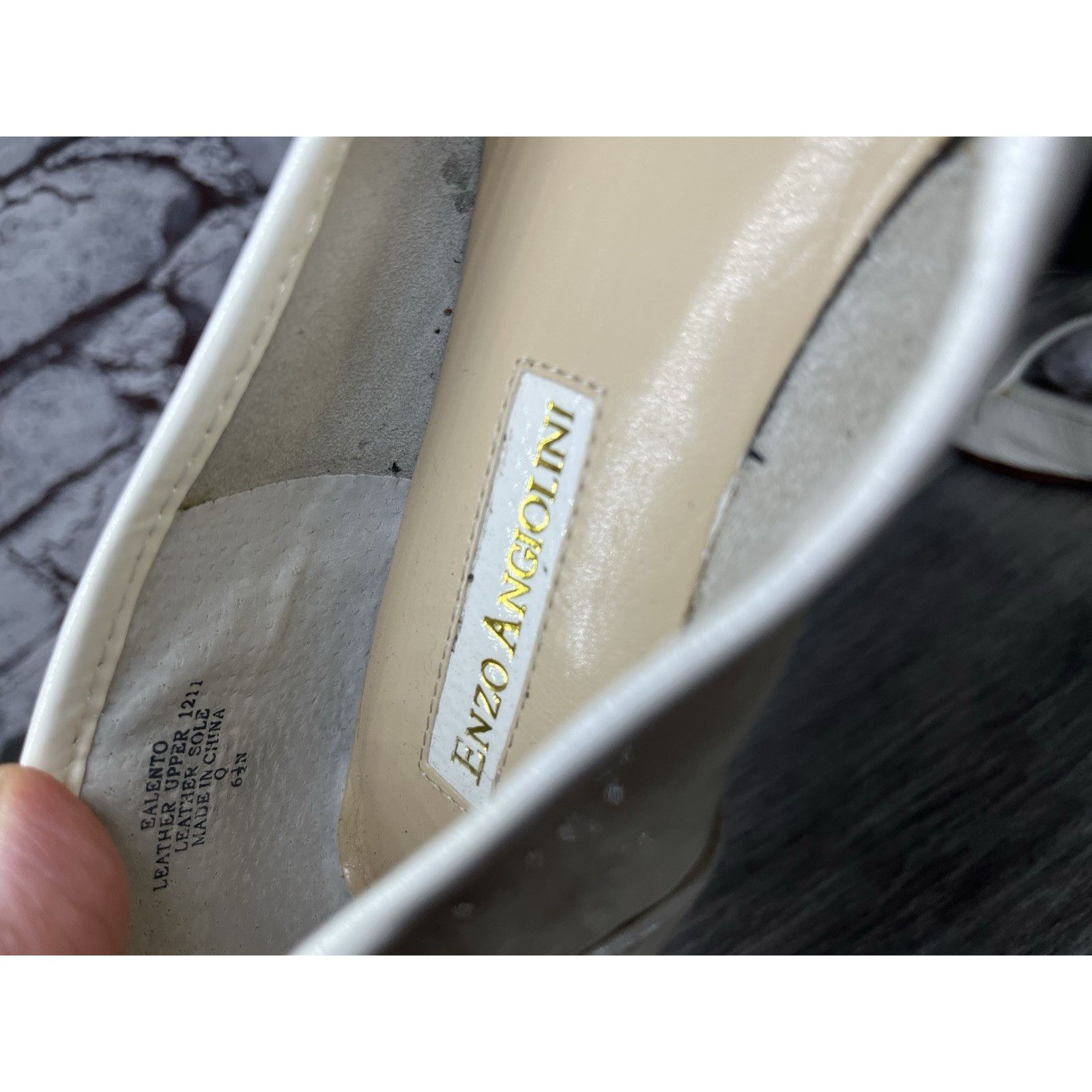 Enzo Bonafe Enzo Angiolini Ealento White Patent Leather Slip-On Loafers Size US 6.5 / IT 36.5 - 10 Thumbnail