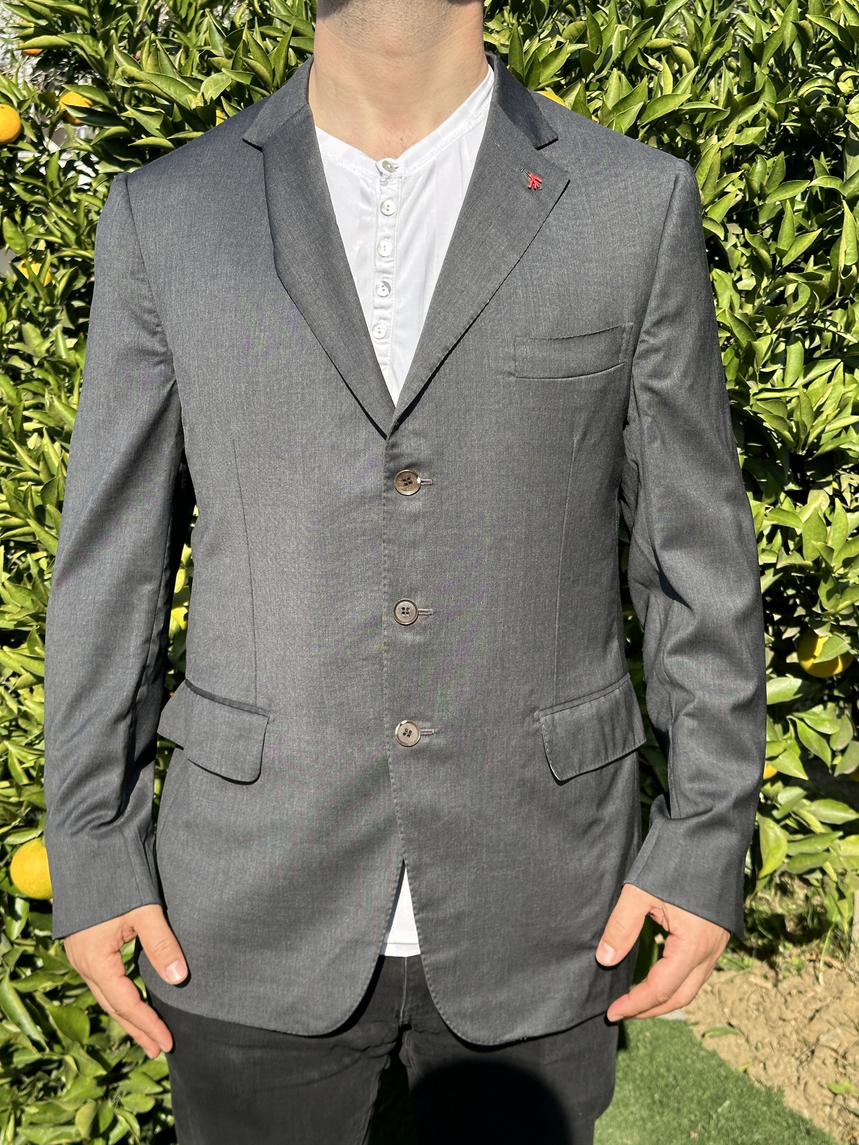 Isaia Napoli Aqua Spider Tuxedo Formal Jacket Size 54 7 R L