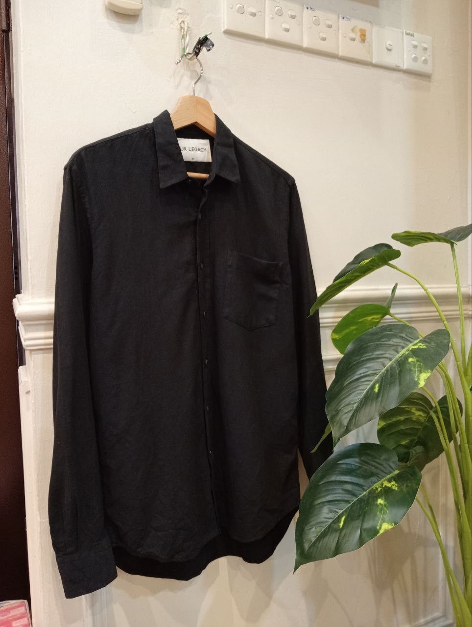Our Legacy OUR LEGACY BLACK SILK BUTTON UP SHIRT - SIZE 46 Size US S / EU 44-46 / 1 - 4 Thumbnail