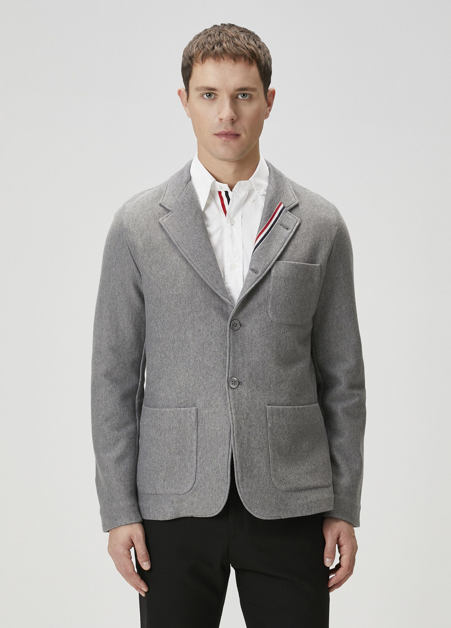 Thom Browne THOM BROWNE gray double face knit cotton Sack jacket Medium Size US M / EU 48-50 / 2 - 1 Thumbnail