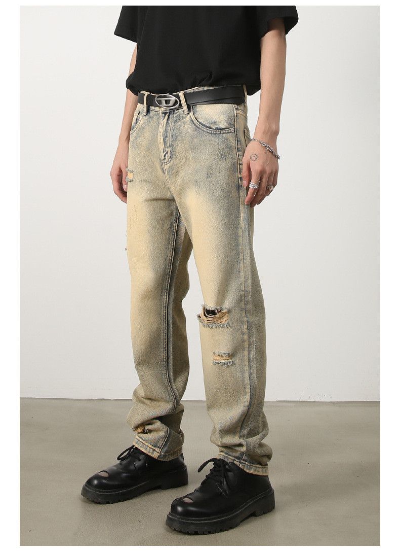 Japanese Brand × Jean Men's washed distressed loose straight-leg ripped jeans Size US 32 / EU 48 - 5 Thumbnail