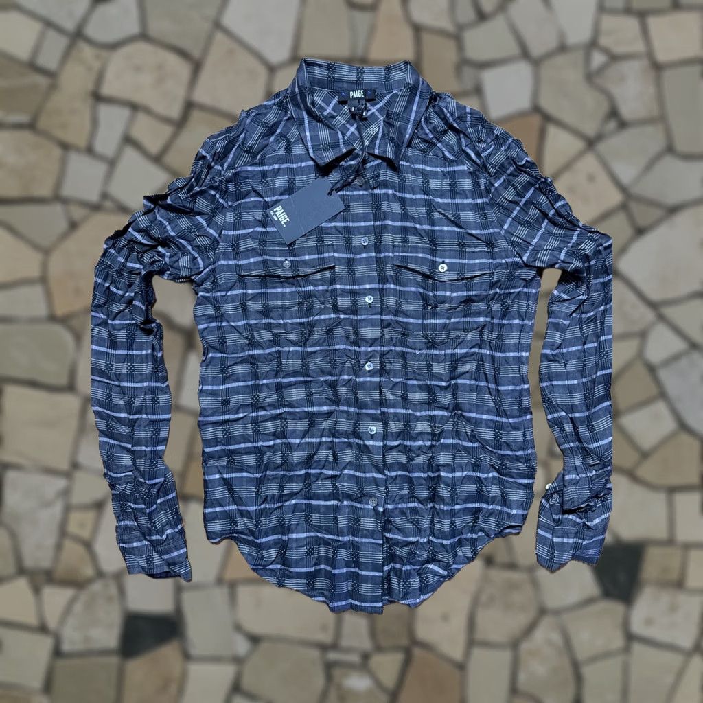 Paige Paige Plaid Long Sleeve Shirt S Blouse Womens Multicolor Tie C21 Size S / US 4 / IT 40 - 1 Thumbnail