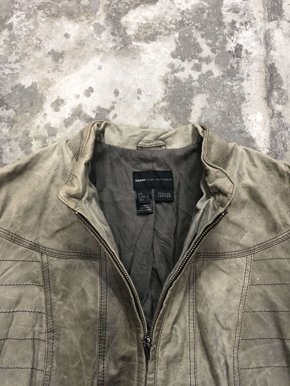 Mango Genuine leather biker jacket