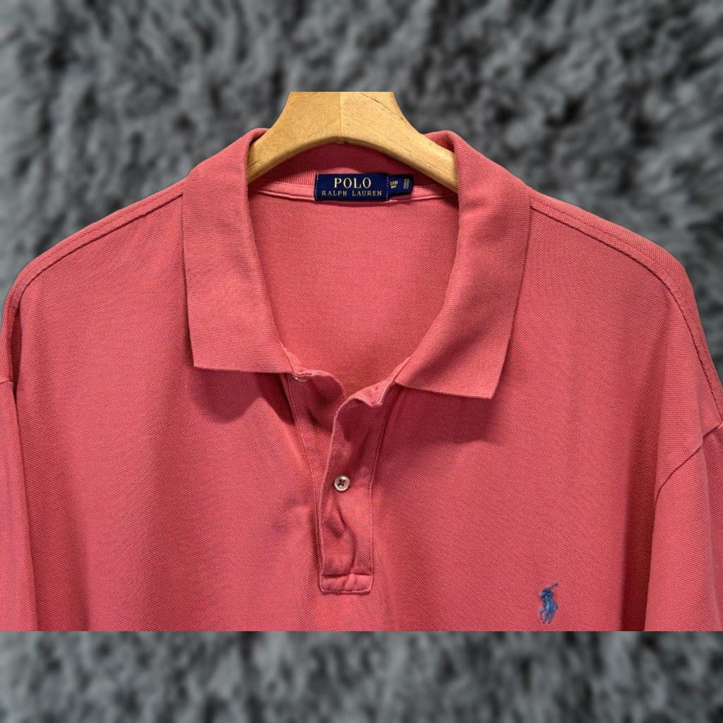 Ralph Lauren Polo Ralph Lauren Knit Polo Shirt 3XB Big & Tall Mens Preppy Pink Blue Pony Short Sleeve Collared Pullover Knit Cotton 100% Size US XXL / EU 58 / 5 - 1 Thumbnail