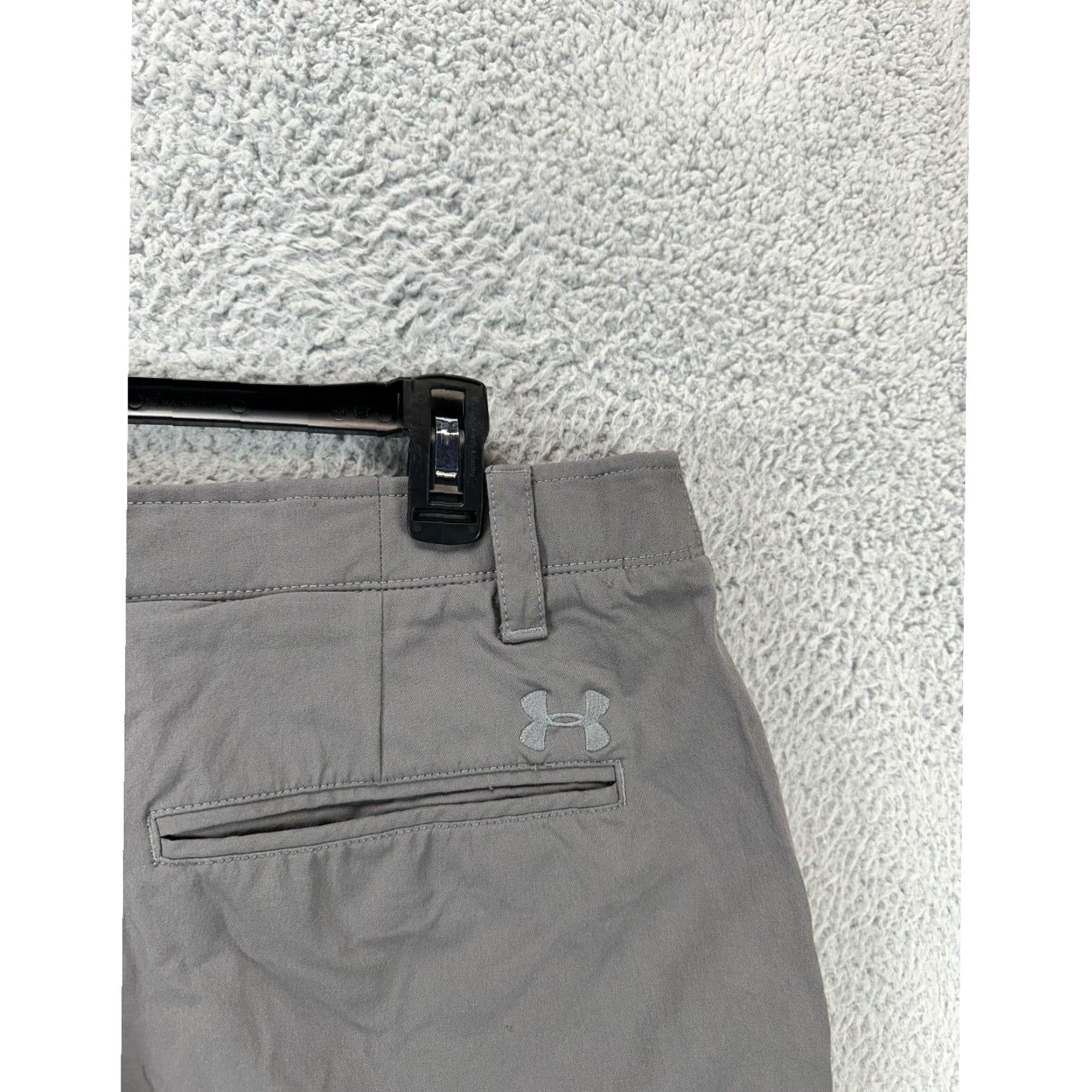 Under Armour Under Armour Pants Mens 36 Grey Logo Chino Straight Leg Golf Athletic Flat Front Size US 36 / EU 52 - 6 Thumbnail