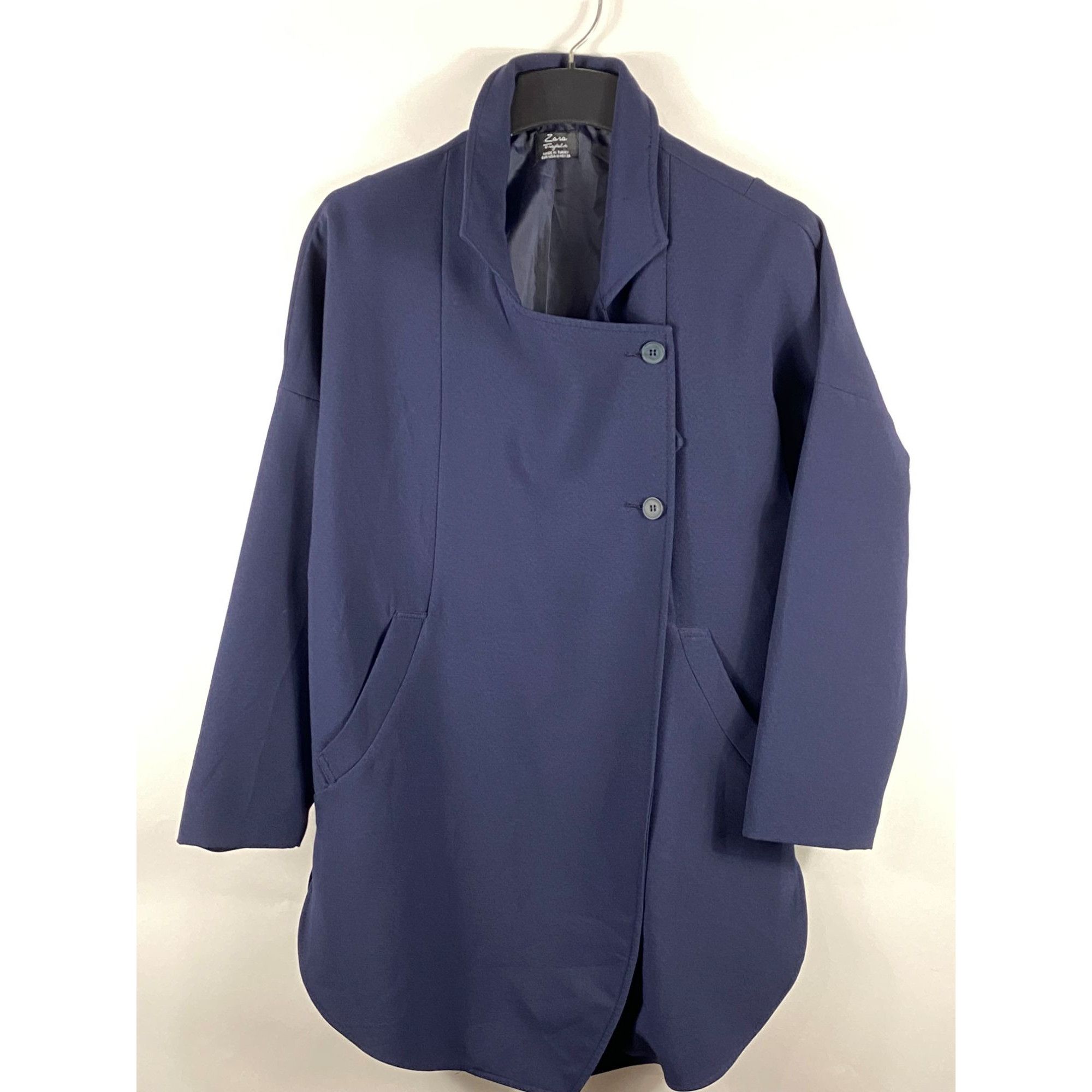 Zara Zara Trafaluc Lined 2-Button Pocket Coat Navy Blue Size Medi Size M / US 6-8 / IT 42-44 - 1 Thumbnail