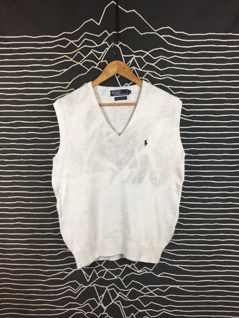 Polo Ralph Lauren Vtg Distressed Polo Ralph Lauren Knit Sweater Vest Size L Size US L / EU 52-54 / 3 - 2 Thumbnail