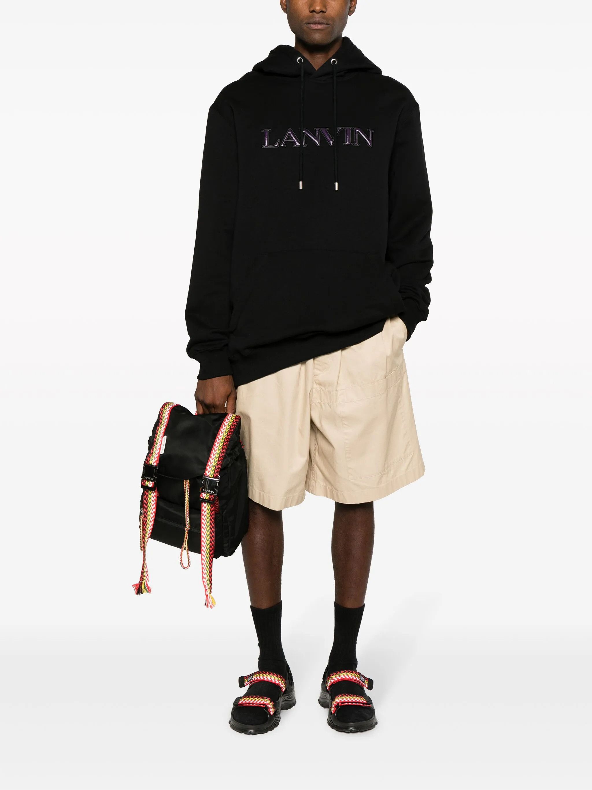 Lanvin o1y0225 Embroidered Logo Hoodie in Black Size US M / EU 48-50 / 2 - 4 Thumbnail