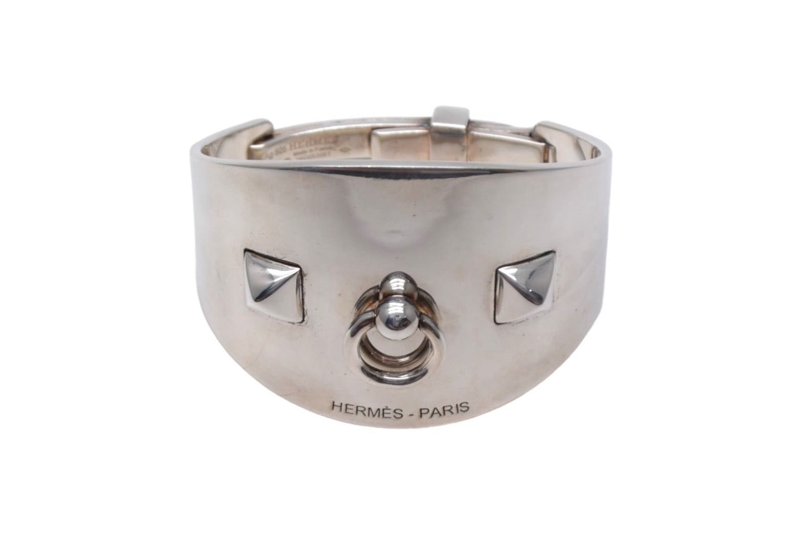 Hermes Collier De Chien Bangle Accessories Jewelry in Silver, Men's