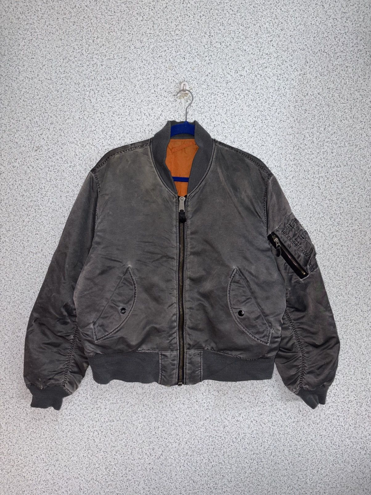 Alpha Industries VINTAGE Alpha Military Flyer Phantom 1991 Bomber Jacket 🔥 Size US L / EU 52-54 / 3 - 1 Thumbnail