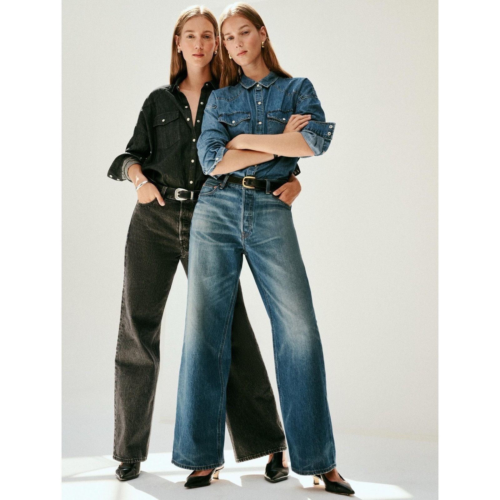 Alex Mill Alex Mill Jeans Alek Relaxed Wide Leg Pant Medium Wash 26 Size 27" / US 4 / IT 40 - 1 Thumbnail