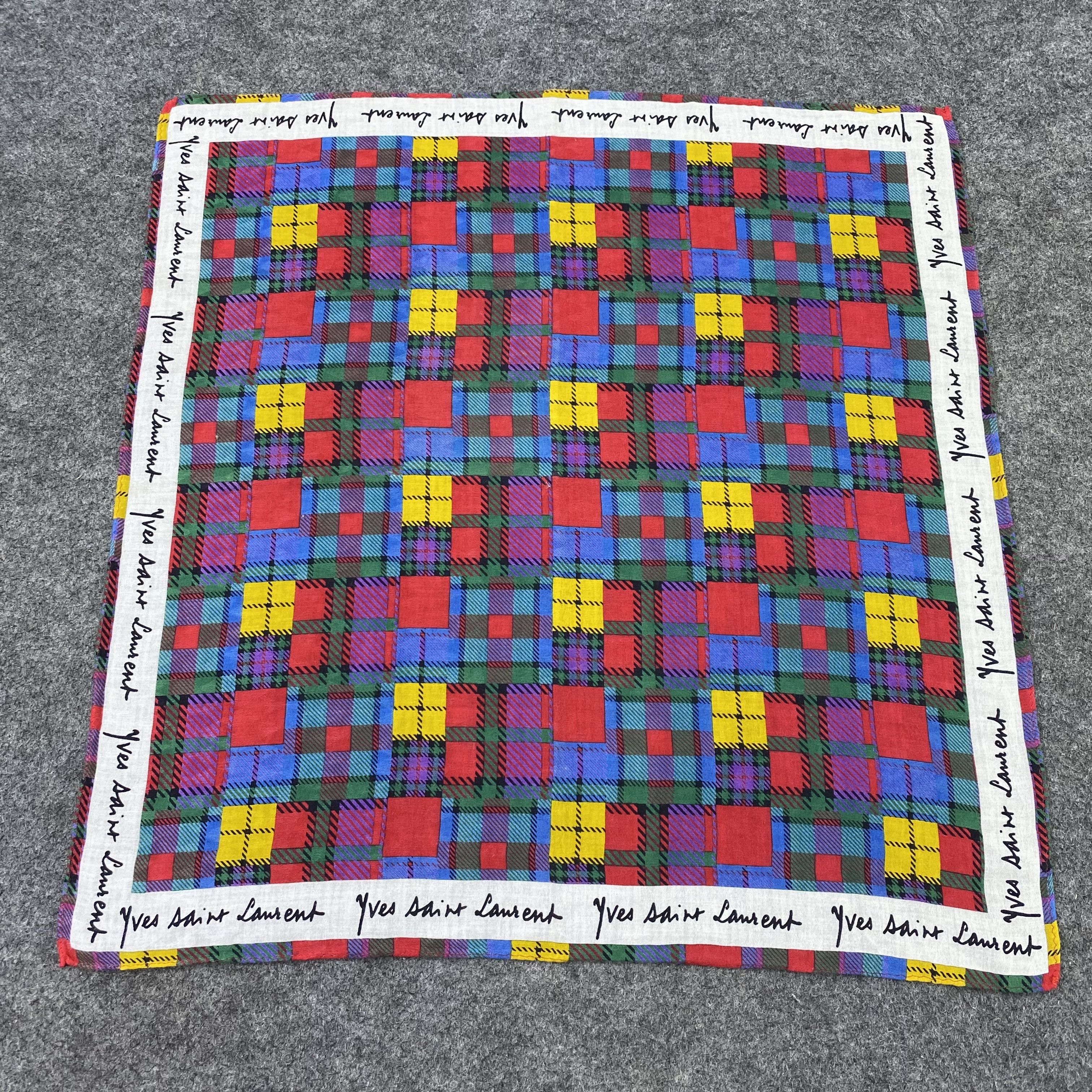 Vintage × Yves Saint Laurent Yves Saint Laurent Handkerchief / Bandana /Neckerchief-B1489 Size ONE SIZE - 3 Thumbnail