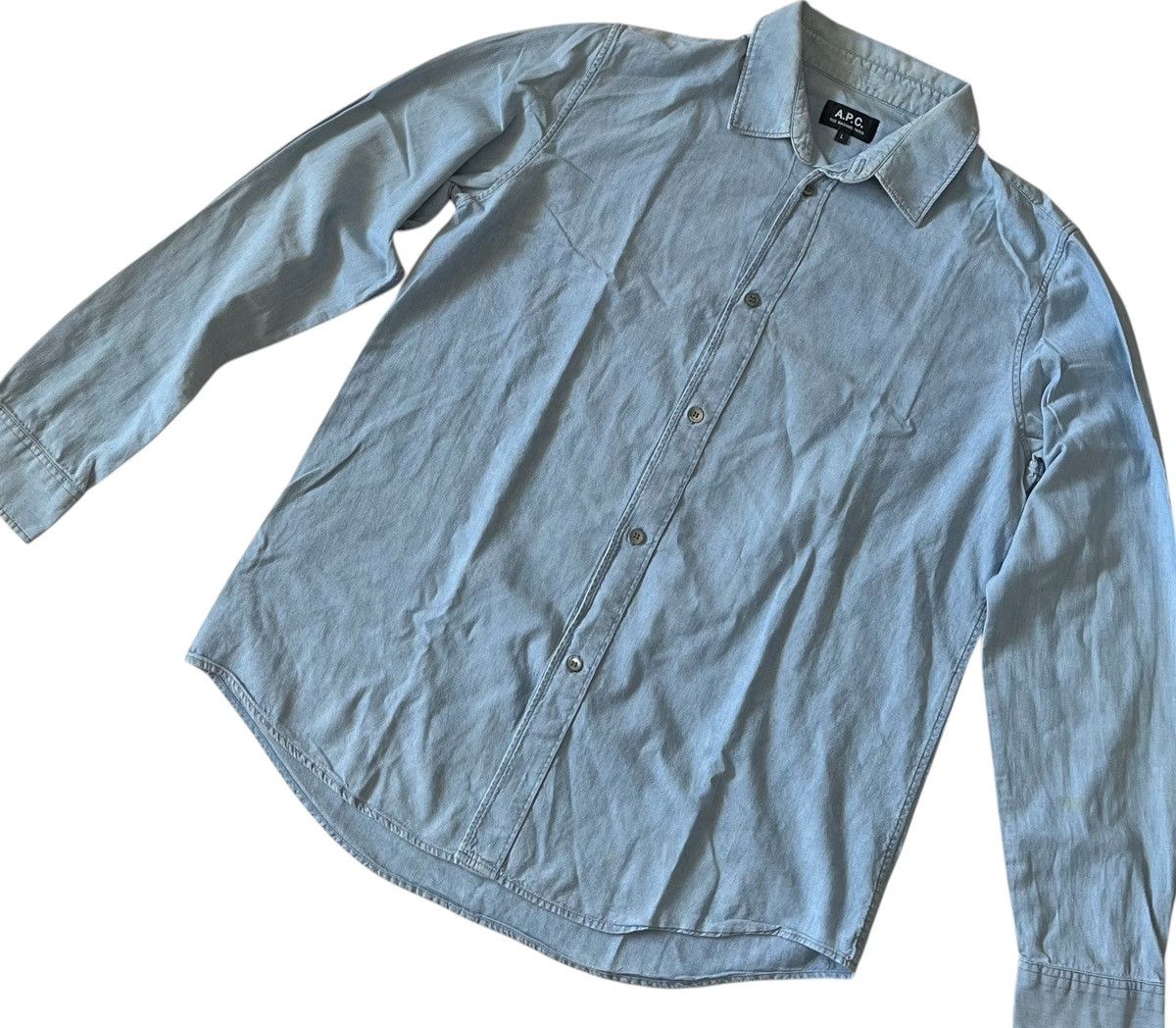 A.P.C. Vintage A.P.C chambray denim washed button up shirt Size US L / EU 52-54 / 3 - 2 Thumbnail