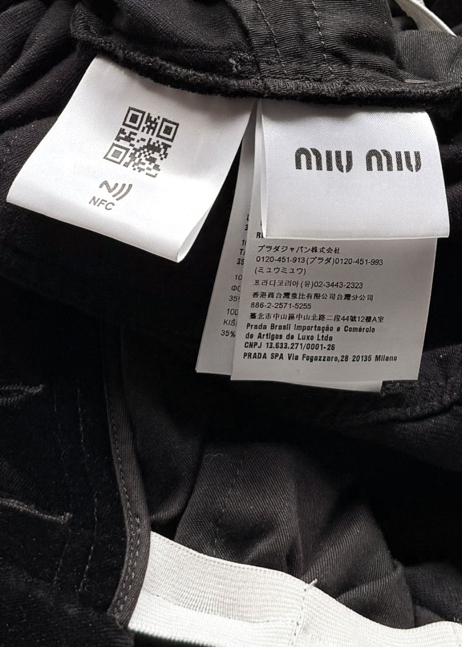 Miu Miu Miu Miu 2021 Black Velvet High Gathered Waist Wide Pants Size 25" / US 0 / IT 36 - 8 Thumbnail