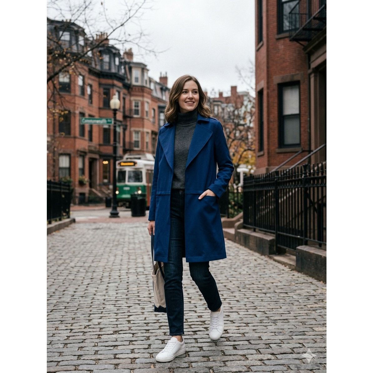 Other Leith Royal Blue Open Front Trench Coat - Lightweight Duster Size S / US 4 / IT 40 - 6 Thumbnail