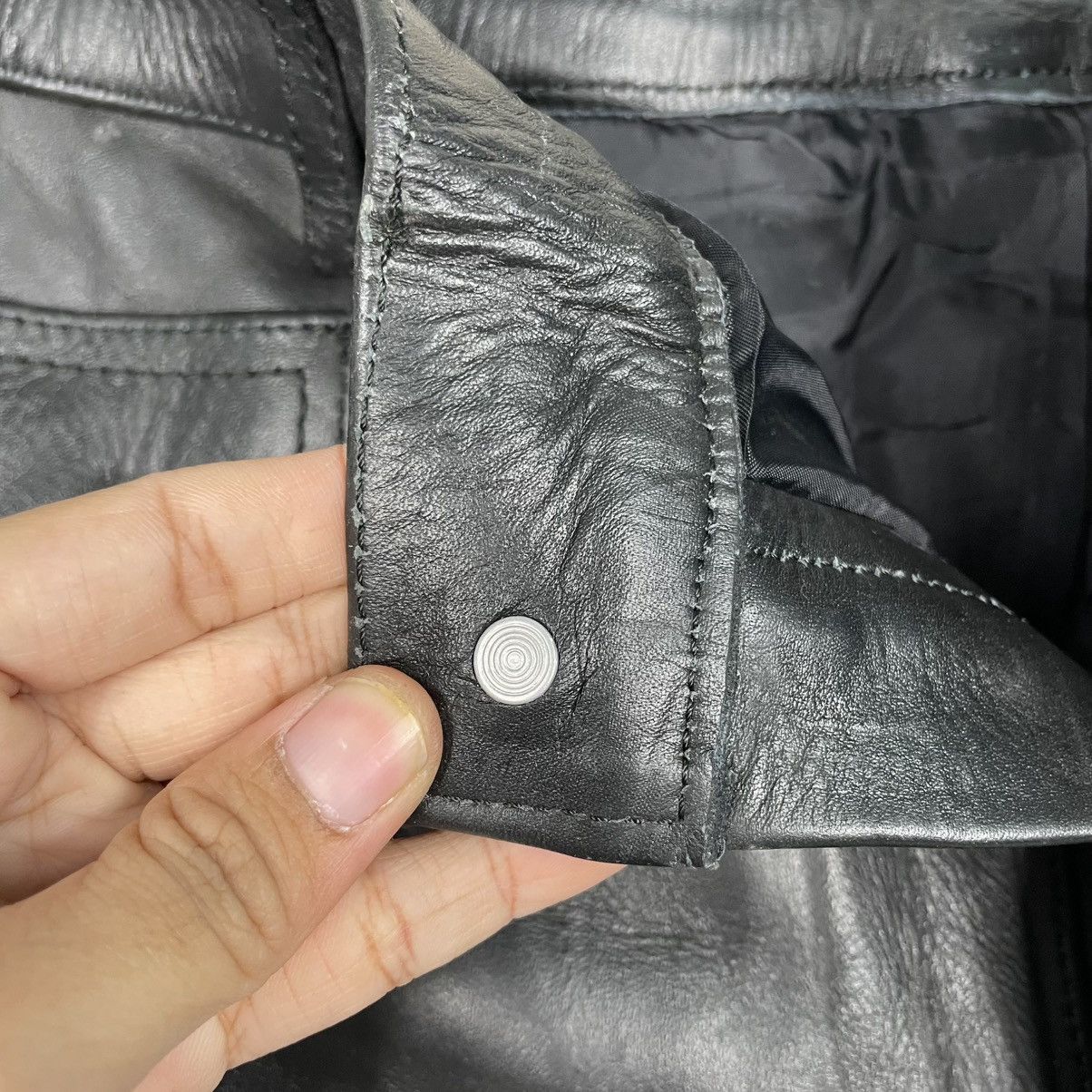 Japanese Brand Horn Work Motorcycle Riding Leather Pant Size US 32 / EU 48 - 13 Thumbnail