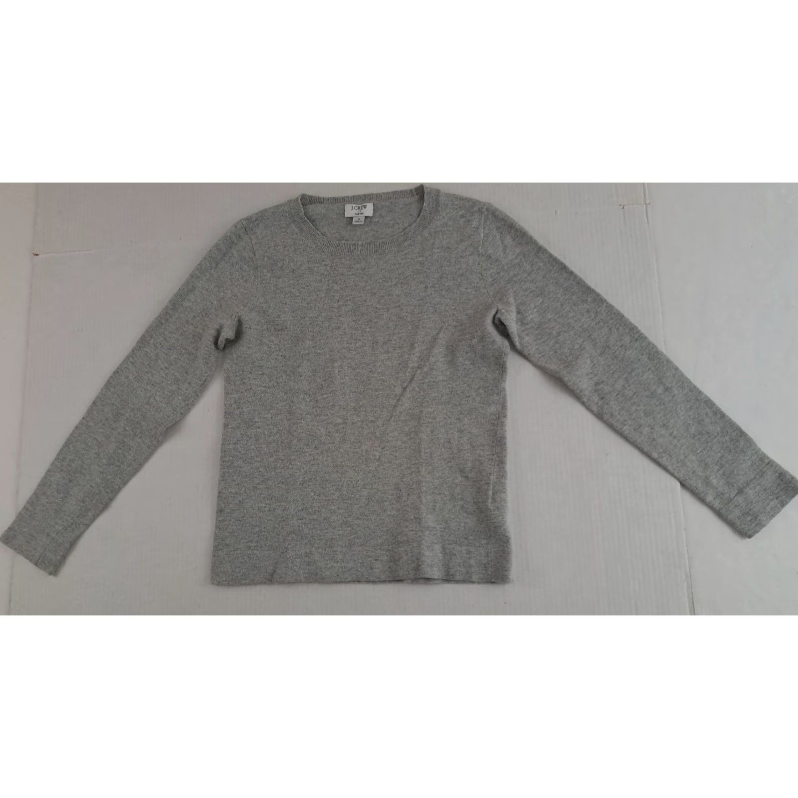 J.Crew VINTAGE J.CREW Sweater Teddie Merino Wool Gray Woman sz Small Pullover Long Sleeve Regular Knit Size S / US 4 / IT 40 - 2 Thumbnail