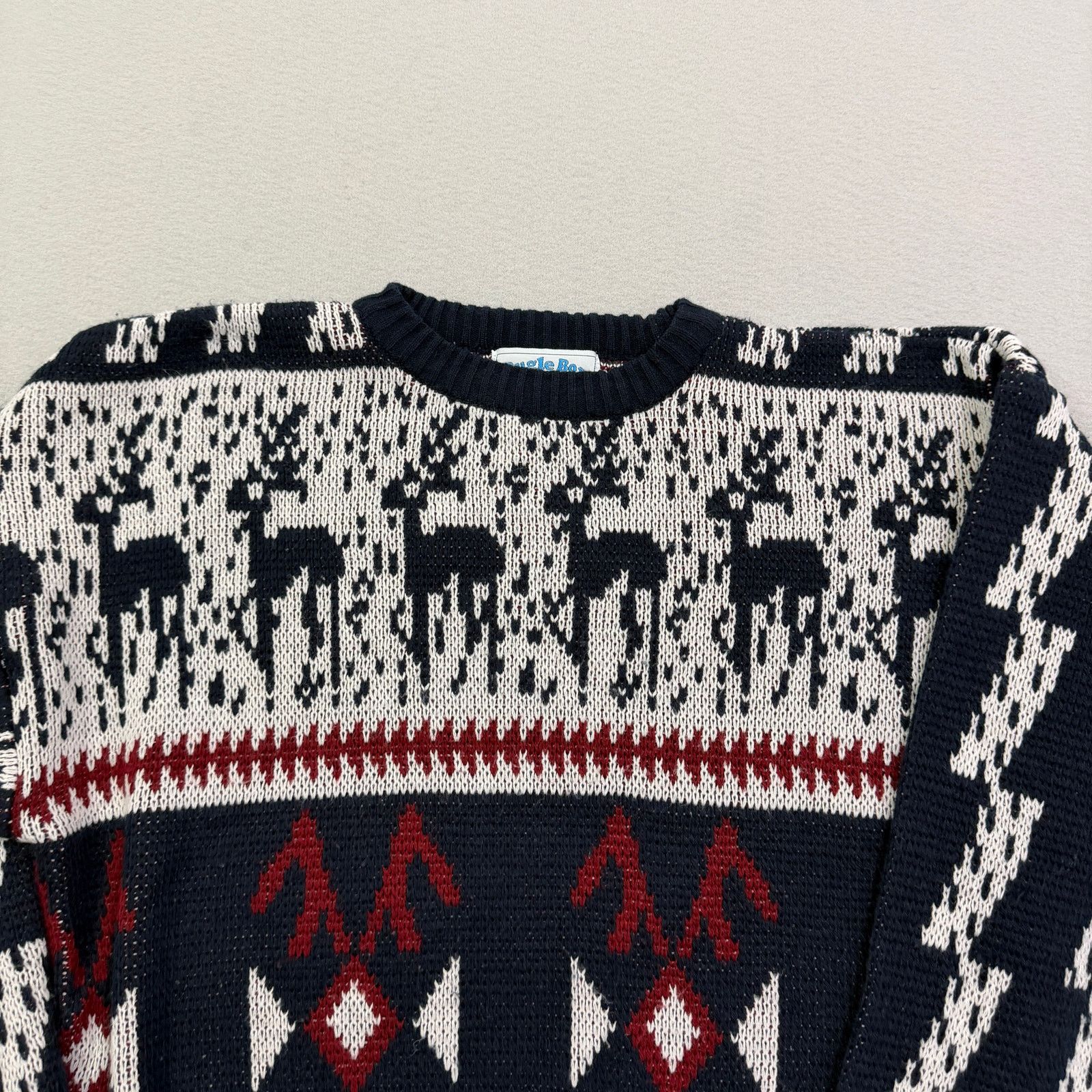 Vintage Vintage Bugle Boy Sweater Men's Small Blue Red Deer Size US S / EU 44-46 / 1 - 3 Thumbnail