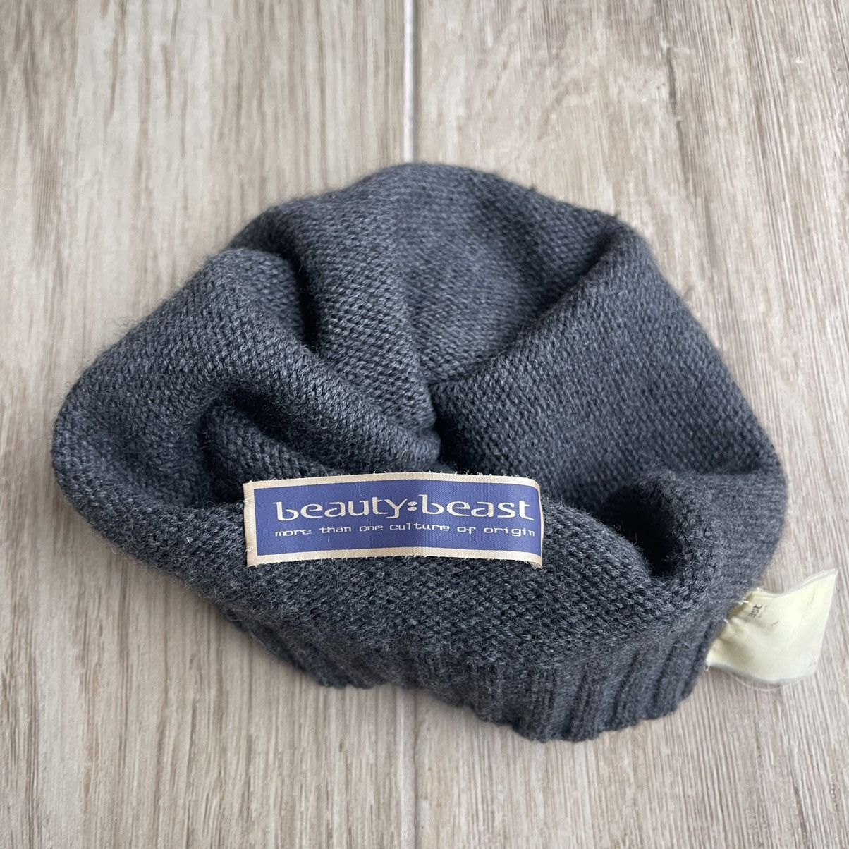 Beauty Beast 90s Embroidery Logo Open Top Wool Knit Hat Size ONE SIZE - 4 Thumbnail