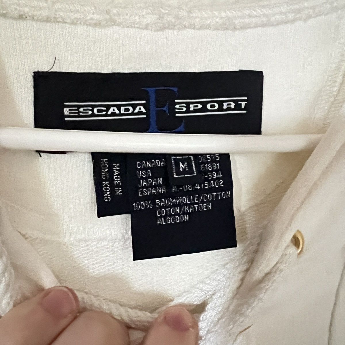 Escada Sport Vintage Escada Sport Lace-Up Hoodie White Gold Trim Size M / US 6-8 / IT 42-44 - 4 Thumbnail