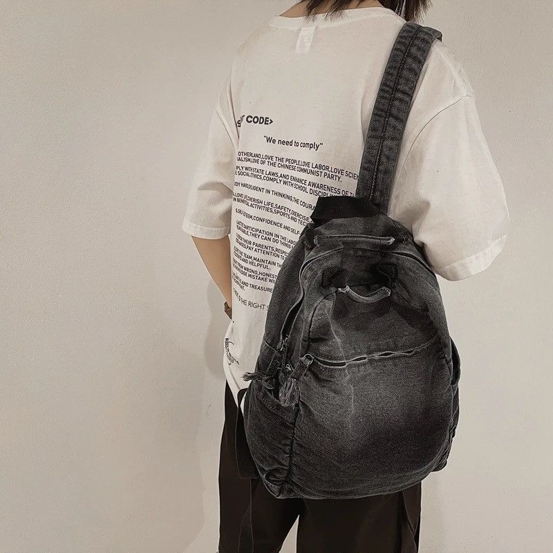 Japanese Brand Denim Backpack Size ONE SIZE - 3 Thumbnail
