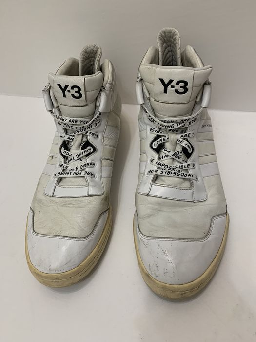 Adidas Y-3 x Adidas x Yohji Yamamoto Leather White Hi Sneakers
